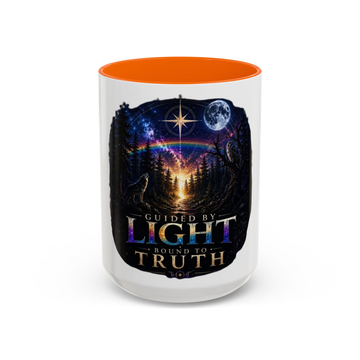 Guided by Light Coffee Mug — Inspirational Nature Moonrise Design (11/15oz) Advocacy mug