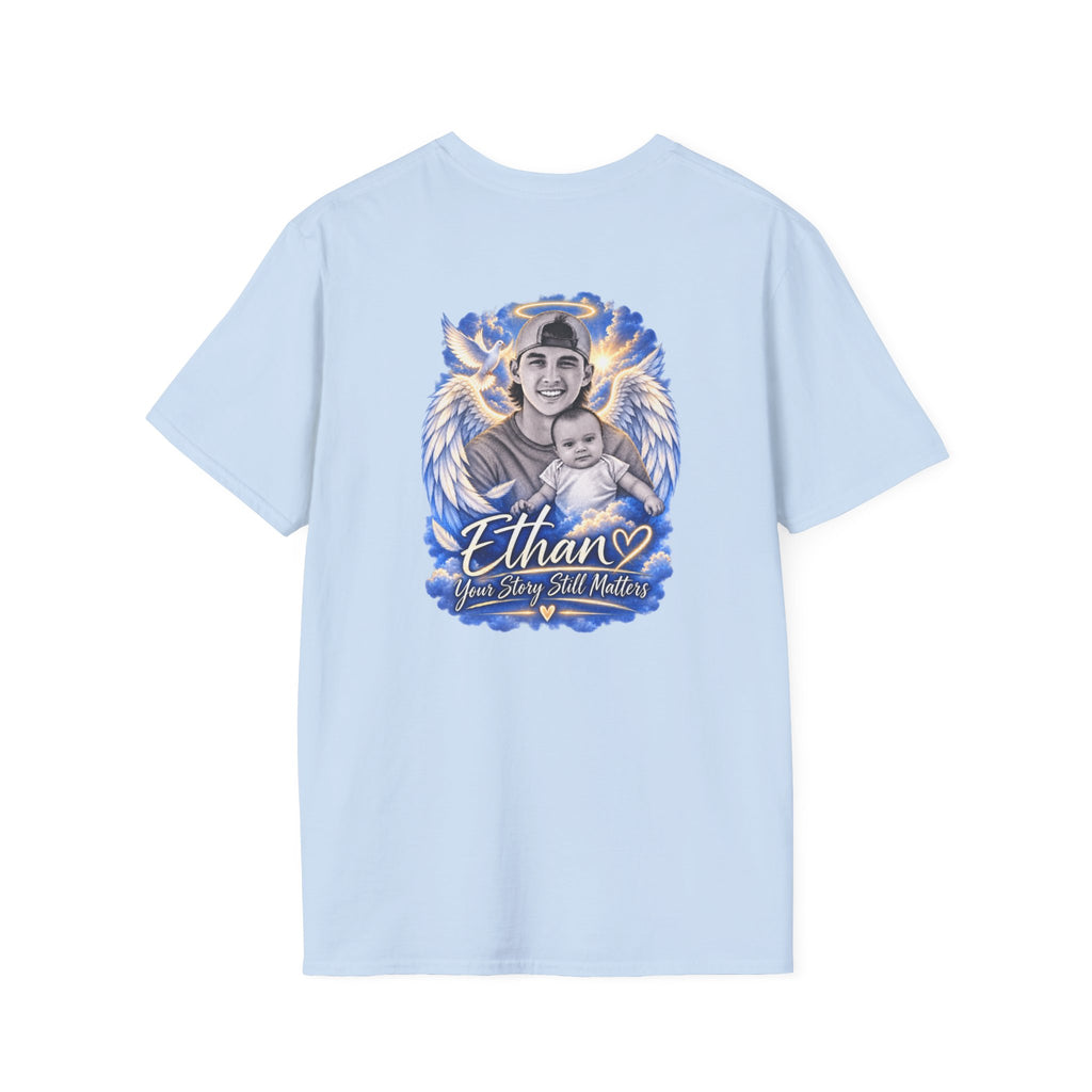 T-Shirt — "Justice for Ethan" " Your story still matters" Memorial Tee ( Angel Wing Edition)