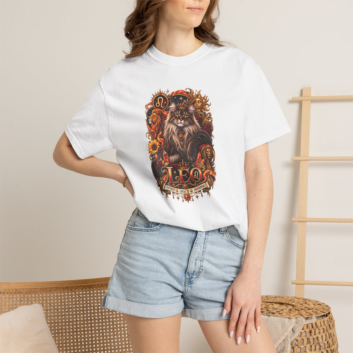 Leo Zodiac Cats T-Shirt — Maine coon Astrology Tee