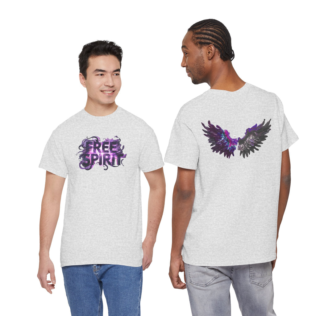 Free Spirit Tee — Purple Galaxy Wings Graphic T-Shirt