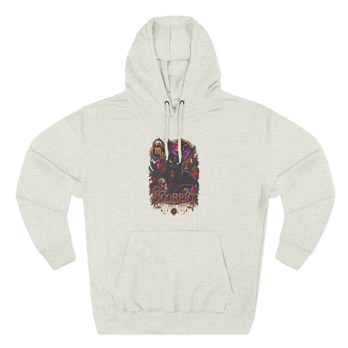 Scorpio Bombay Black Cat Floral Zodiac Hoodie — Intricate Scorpion Zodiac Sign