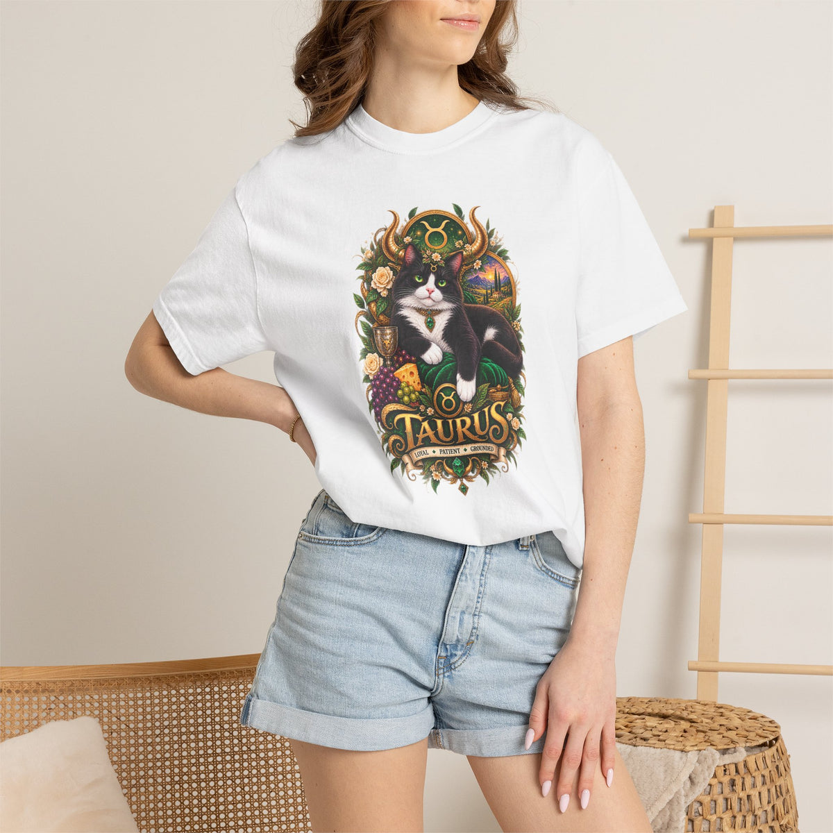 Taurus Tuxedo Cat Zodiac T-Shirt — Astrological Taurus Graphic Tee
