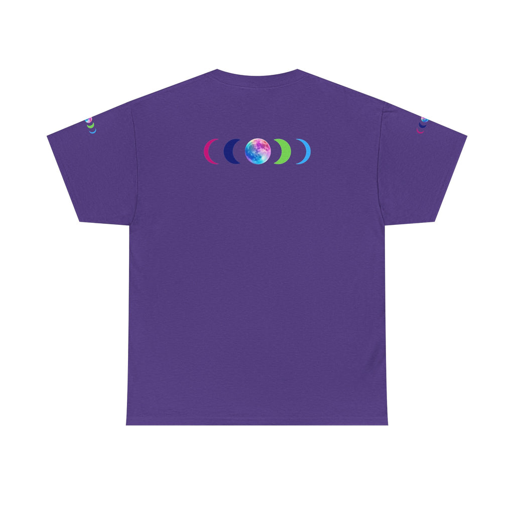 Wolf Moon T‑Shirt — Rainbow Celestial Wolf Graphic Tee