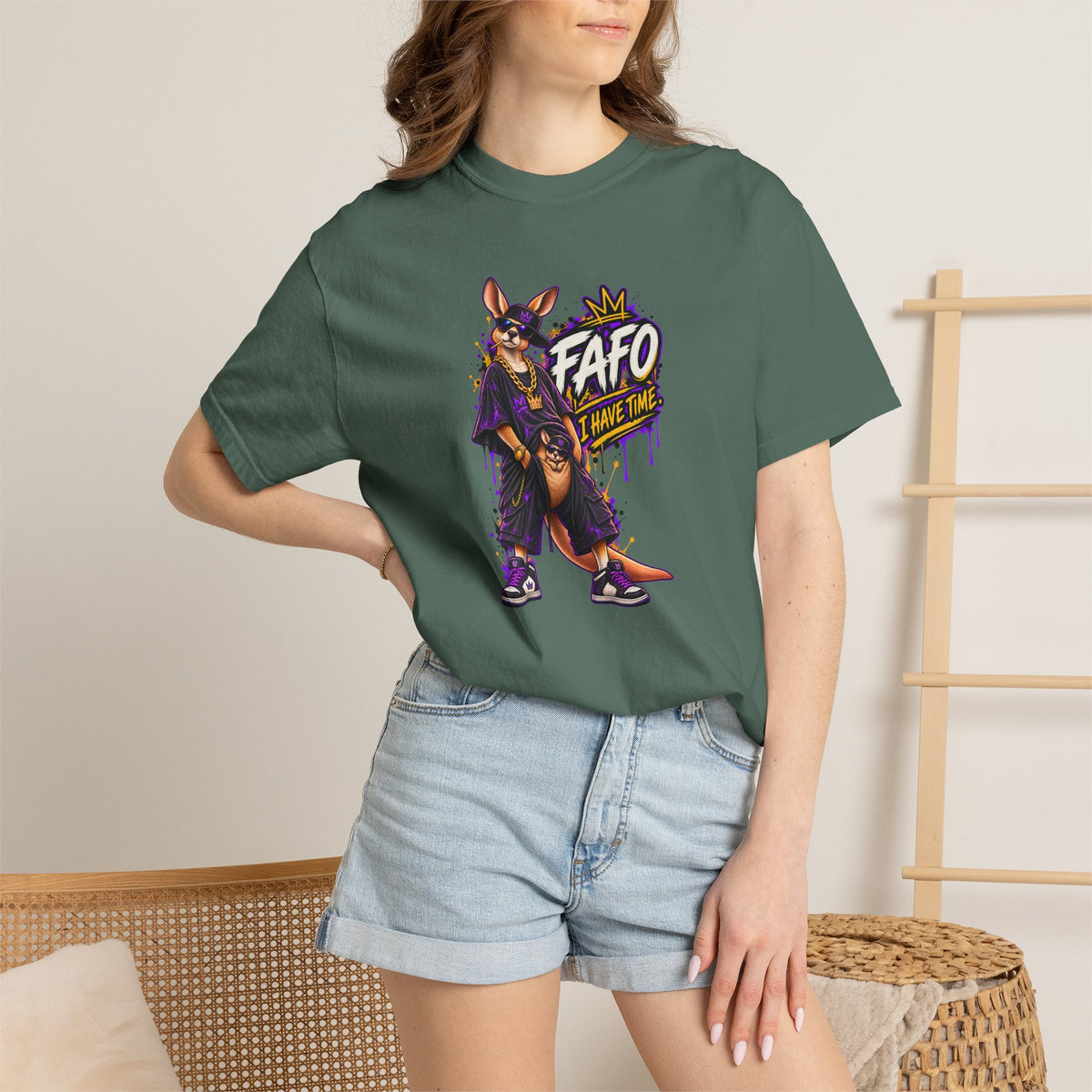 FAFO Kangaroo Graphic T-Shirt — Streetwear Retro Animal Design