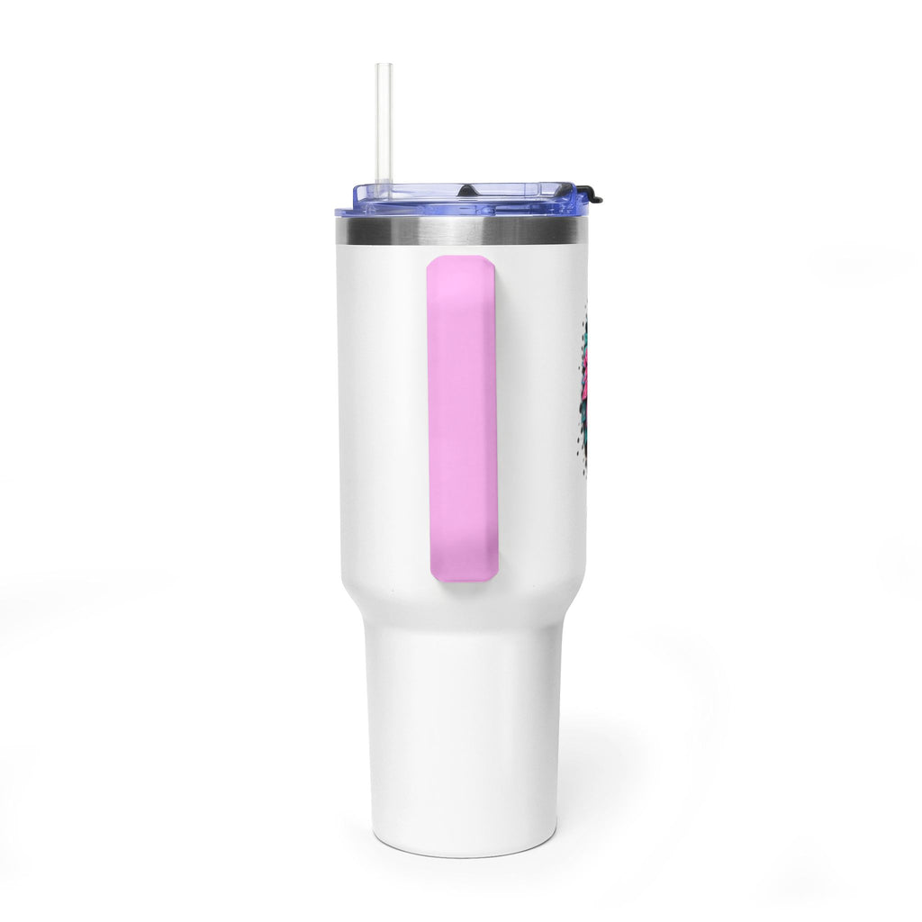 40oz Vacuum Tumbler — Mema Leopard Print Floral Design