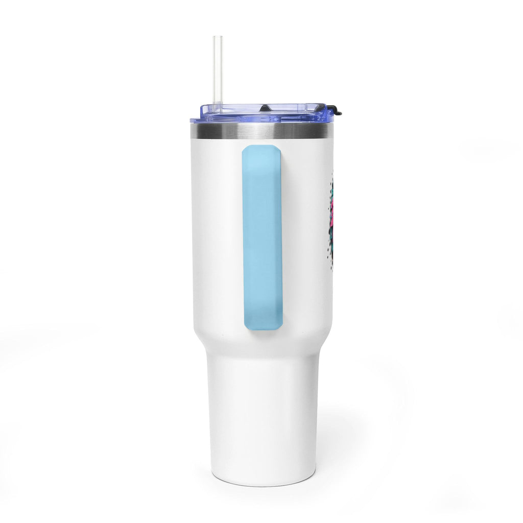 40oz Vacuum Tumbler — Mema Leopard Print Floral Design