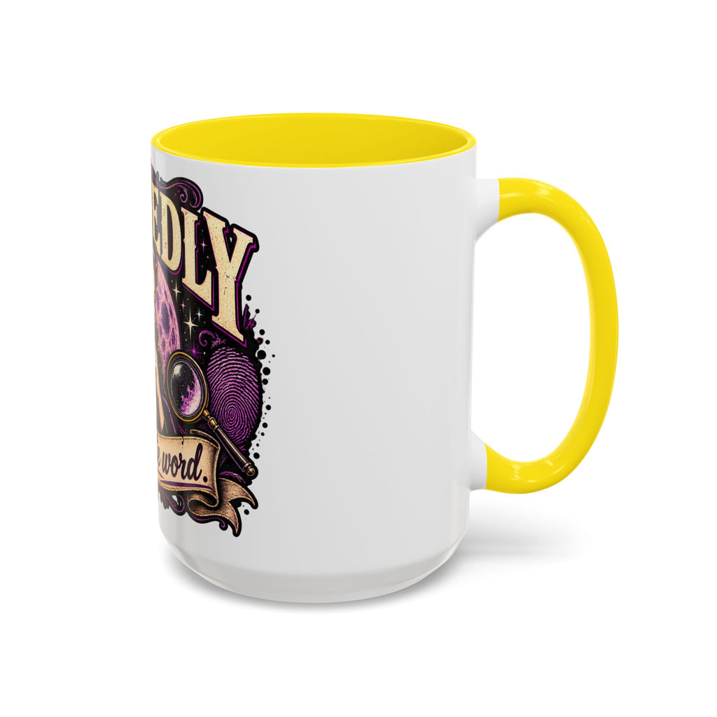 Allegedly Coffee Mug — Retro Pinup Mystery Design