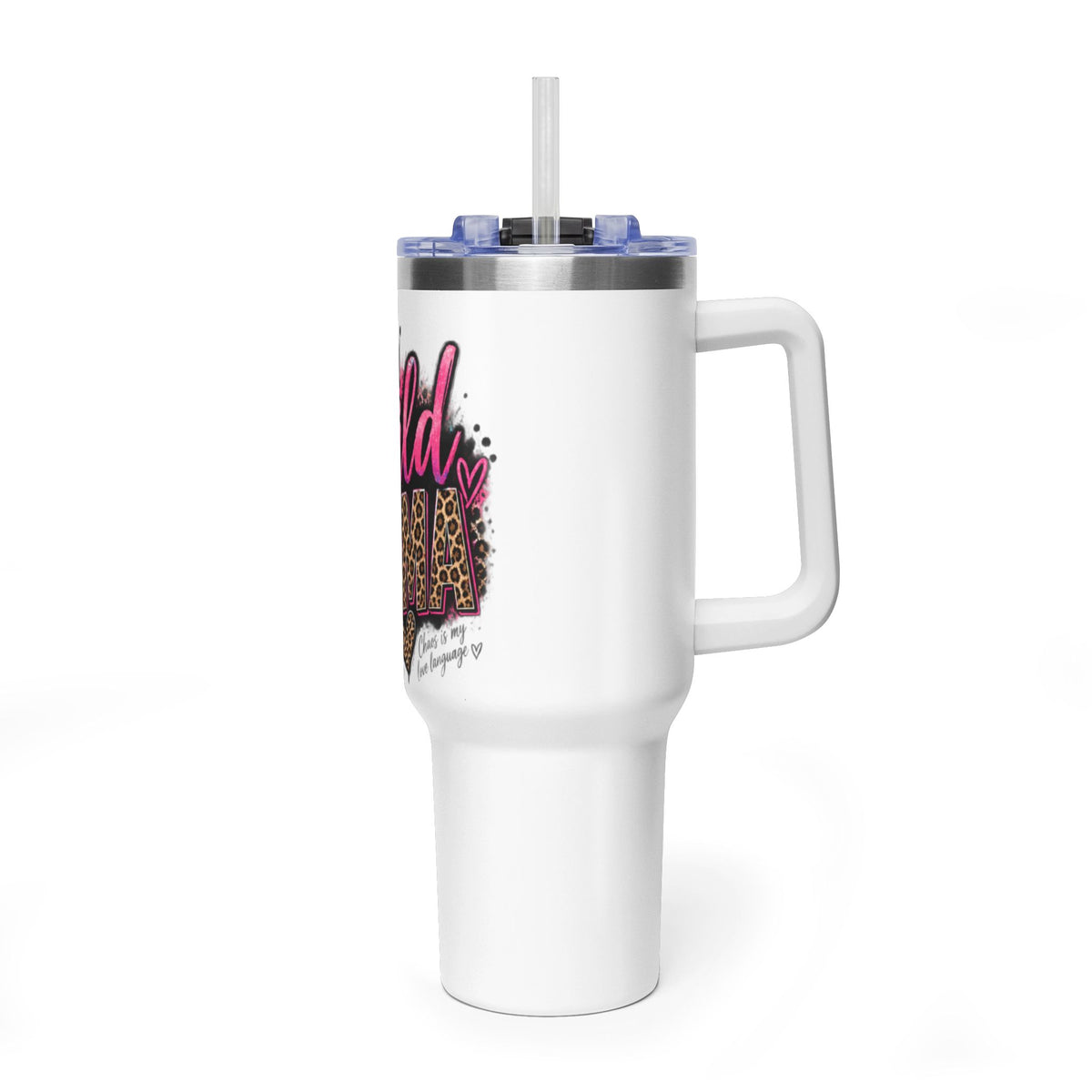 40oz Tumbler - "Wild Mom" Leopard Print Thermal Travel Cup