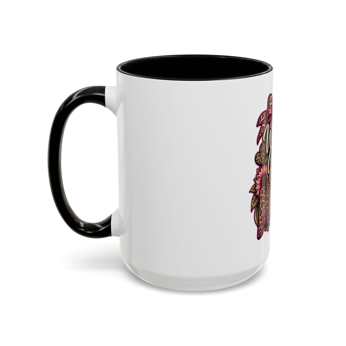 World's Greatest Mema Accent Coffee Mug – Leopard Pink Bow Gift for Grandma (11/15 oz)