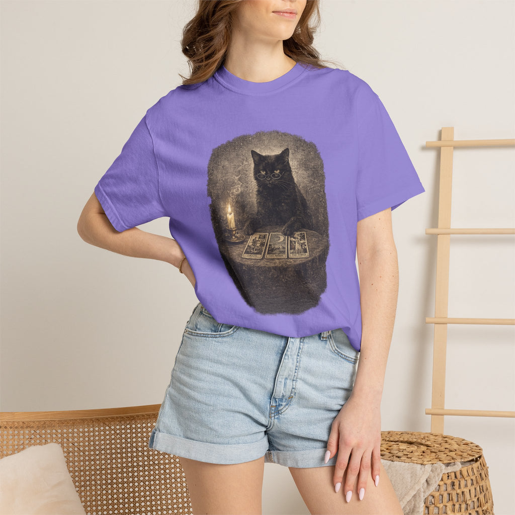 Tarot Cat T-Shirt — Black Cat Fortune Teller Graphic Tee