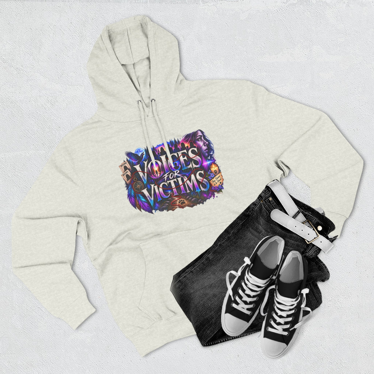 Voices for Victims Graphic Hoodie — Support & Awareness Pullover
