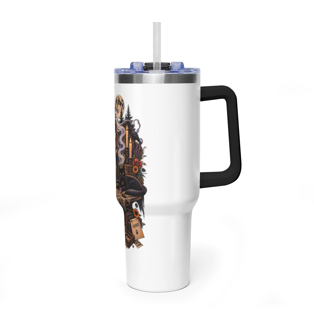 40oz Halloween Witch & Ghost Tumbler – Spooky Cottage Thermal Travel Mug