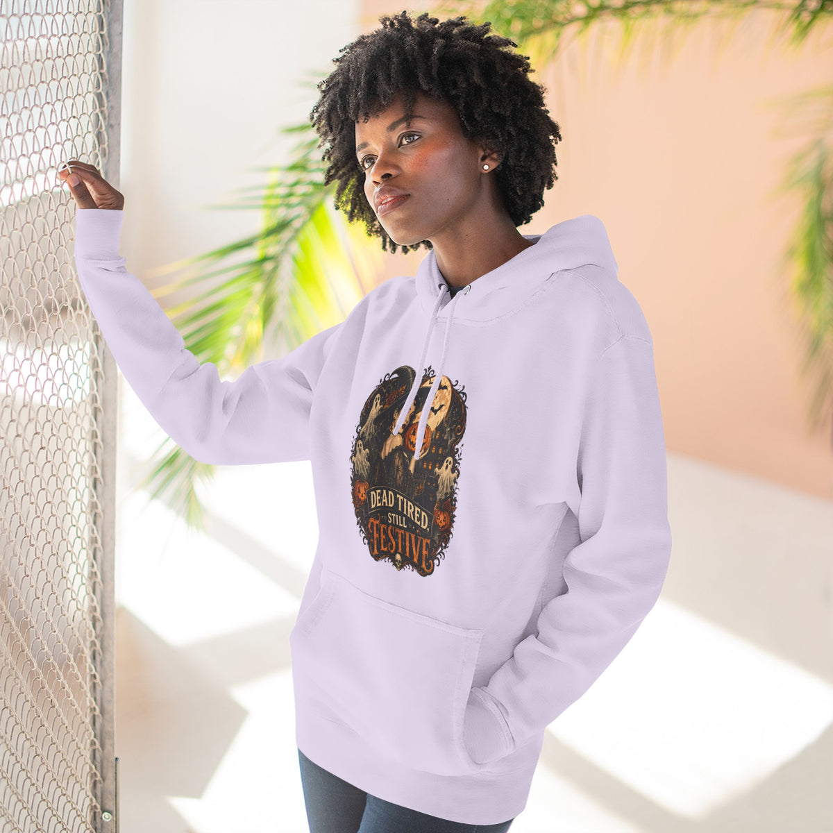 Dead Tired but Festive Hoodie — Funny Halloween Pullover