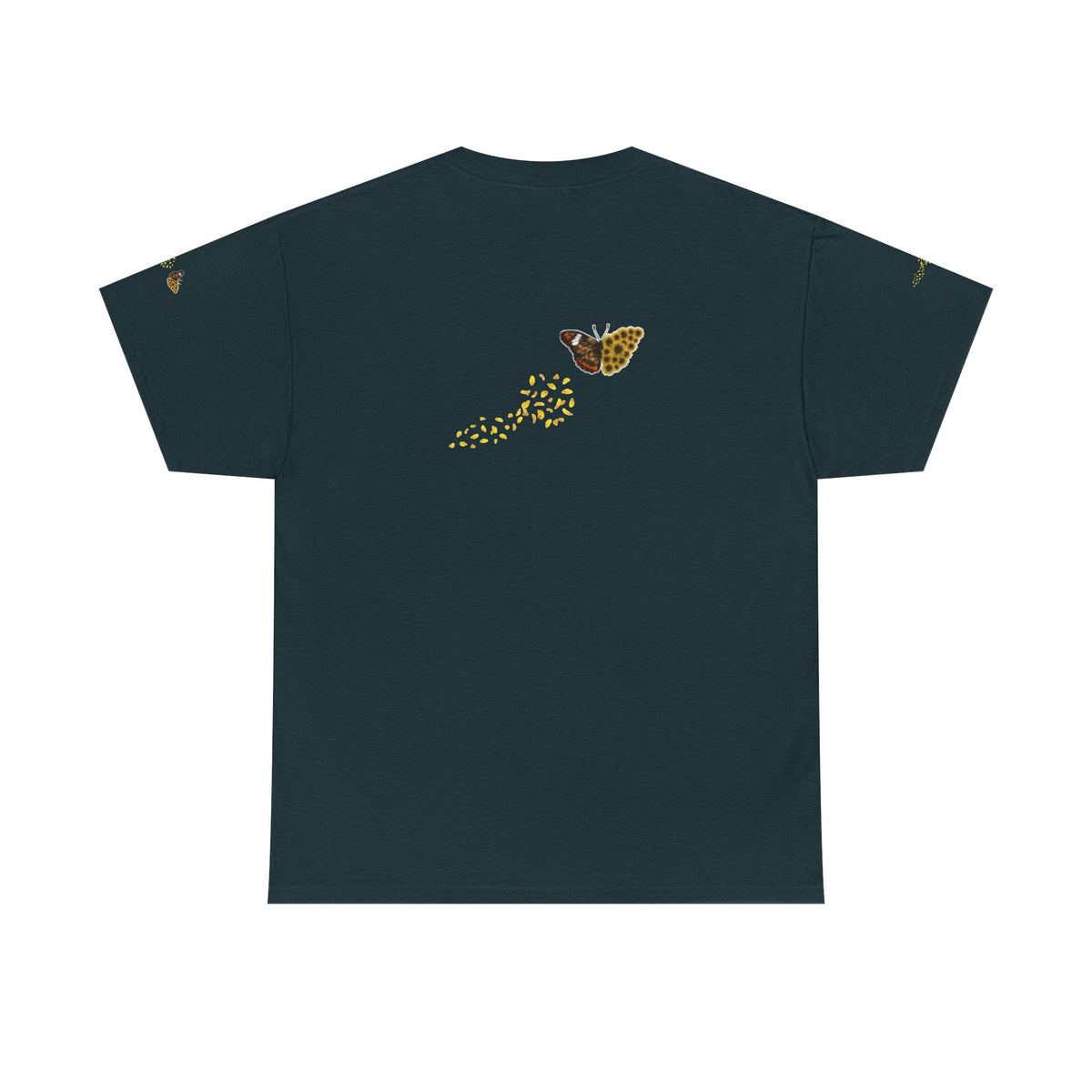Sunflower Kitten Tee | Butterfly Accent, Floral Cat Shirt