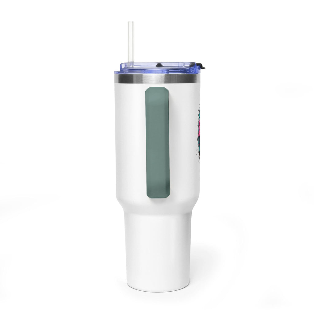 40oz Vacuum Tumbler — Mema Leopard Print Floral Design
