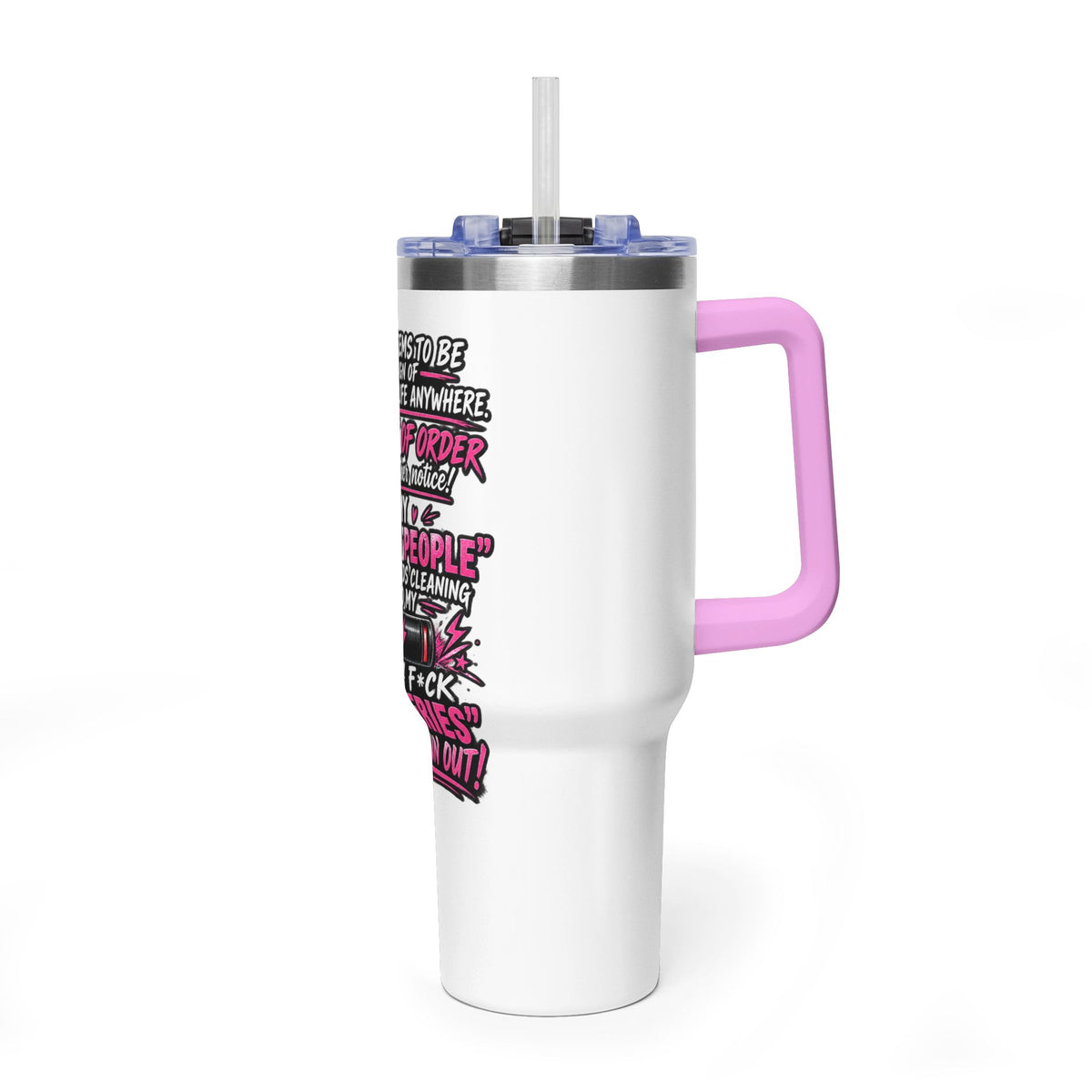 40oz Thermal Tumbler – Funny "Out of Order" Battery Joke Travel Mug