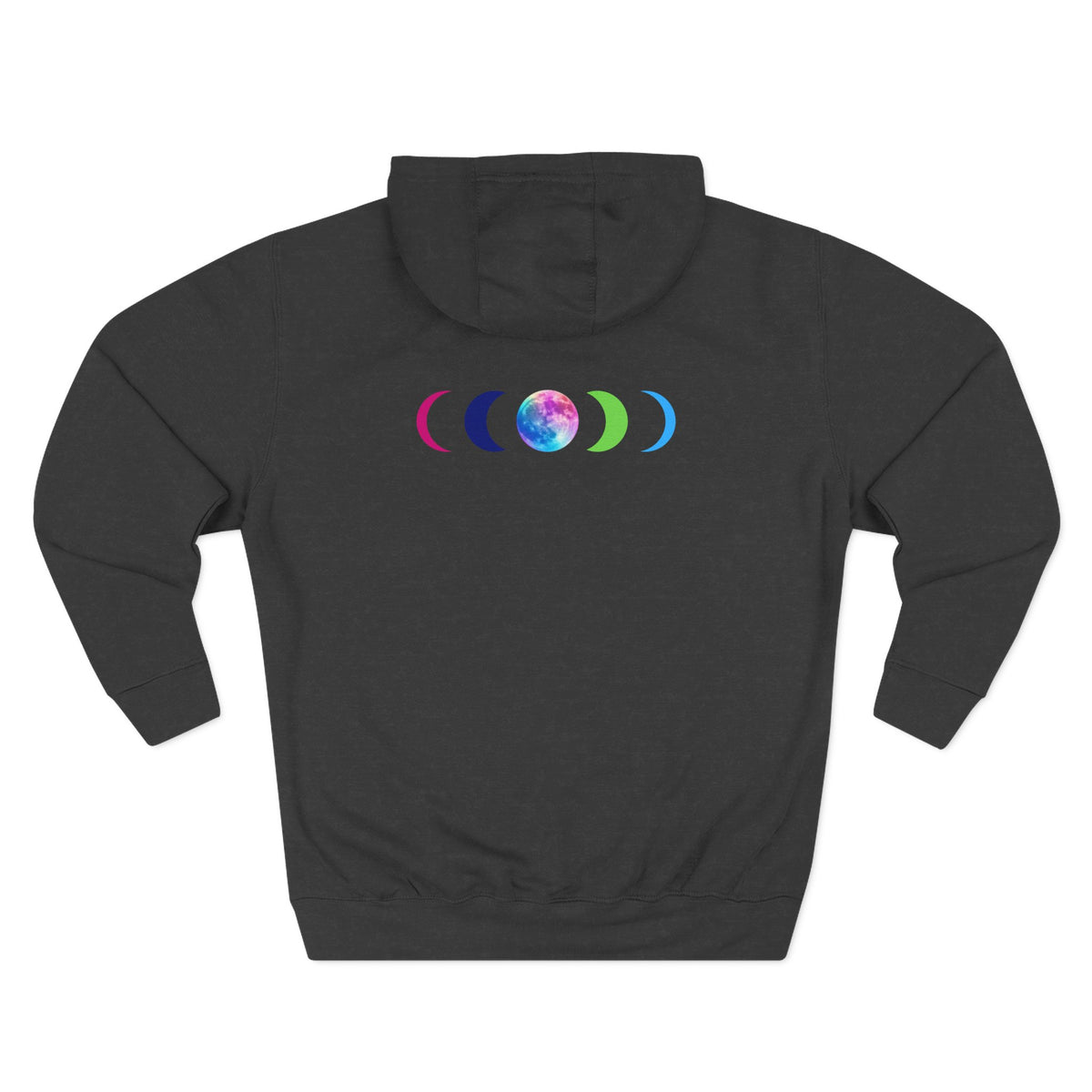 Rainbow Wolf Silhouette Hoodie | Colorful Moon Graphic