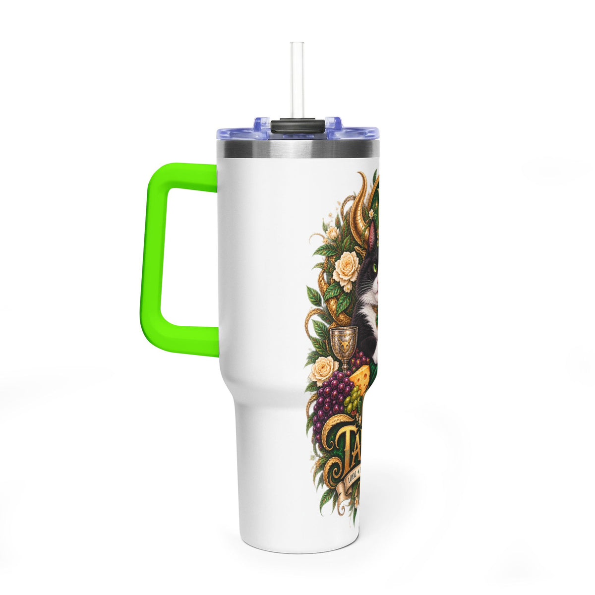 Taurus Tuxedo Cat 40oz Tumbler — Zodiac Stainless Steel Vacuum Travel Mug