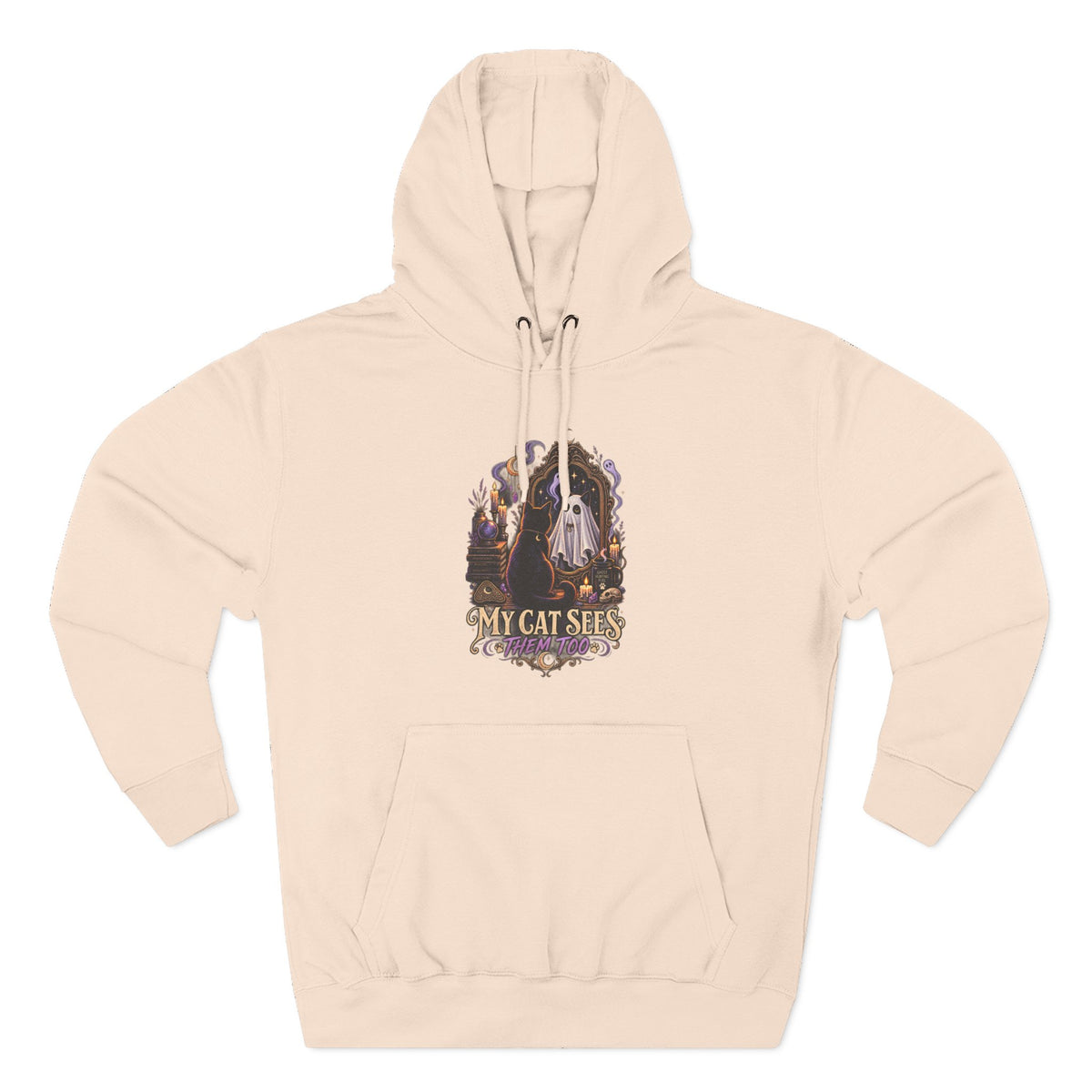 My Cat Sees Them Too- Black Cat Ghost Hoodie