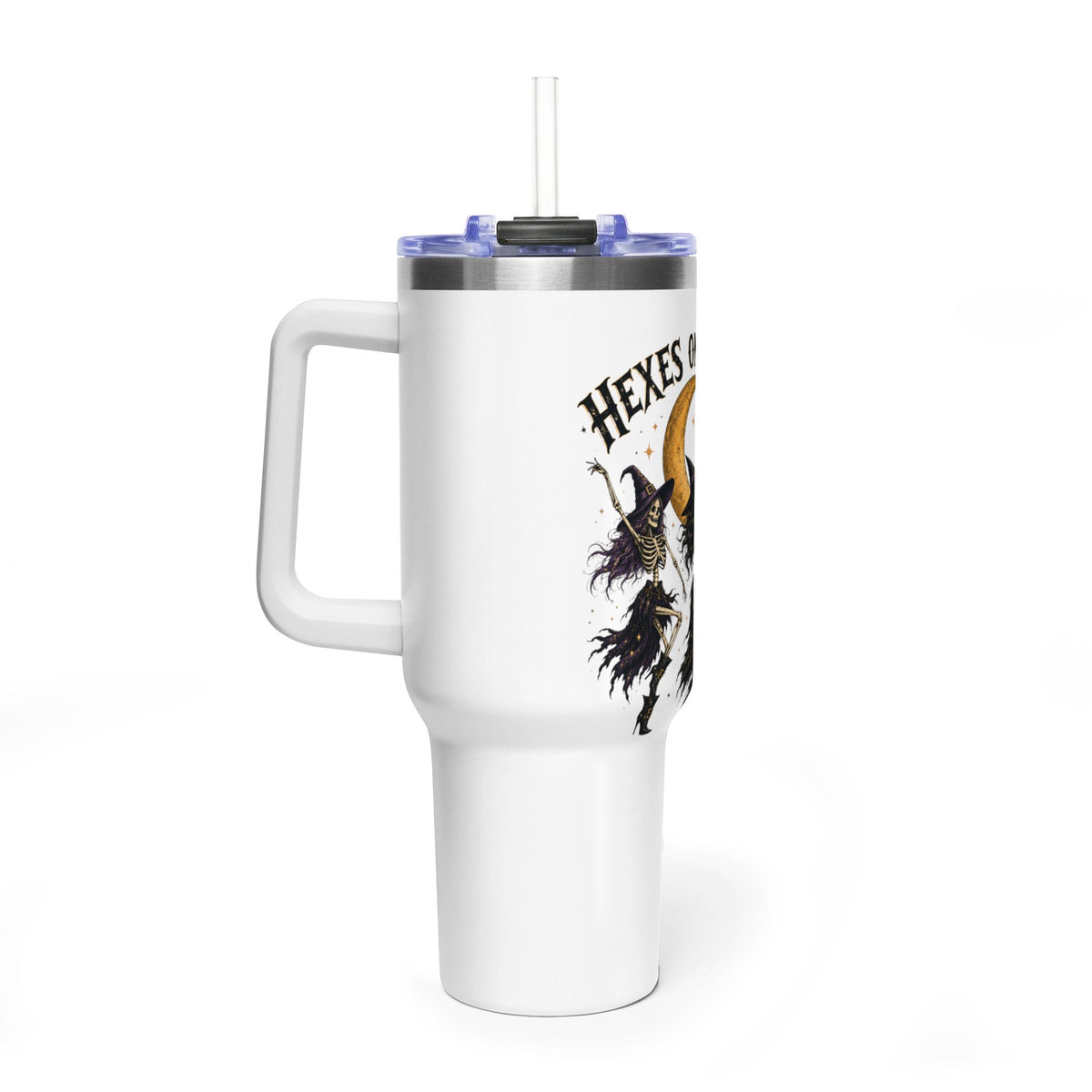Hexes On My Exs 40oz Tumbler — Witch Moon Vacuum Insulated Travel Mug