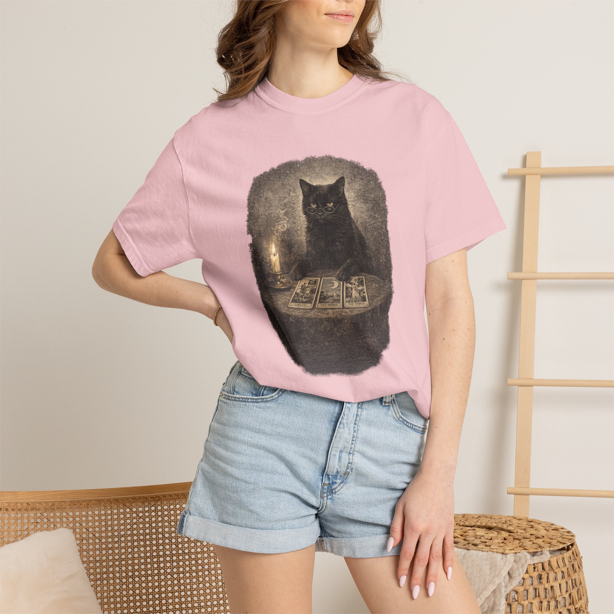 Tarot Cat T-Shirt — Black Cat Fortune Teller Graphic Tee