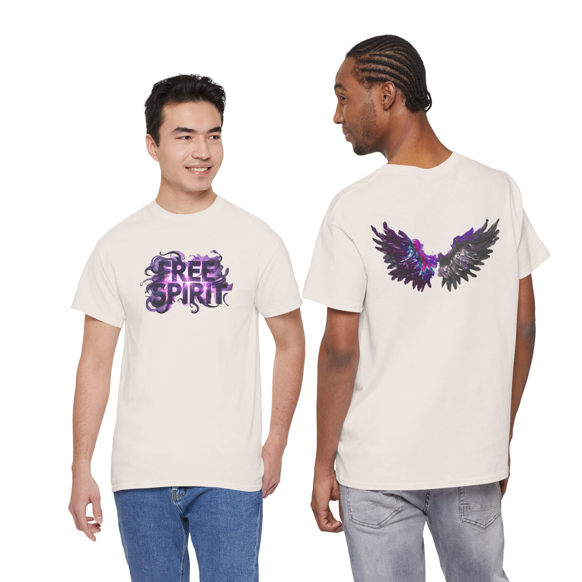 Free Spirit Tee — Purple Galaxy Wings Graphic T-Shirt