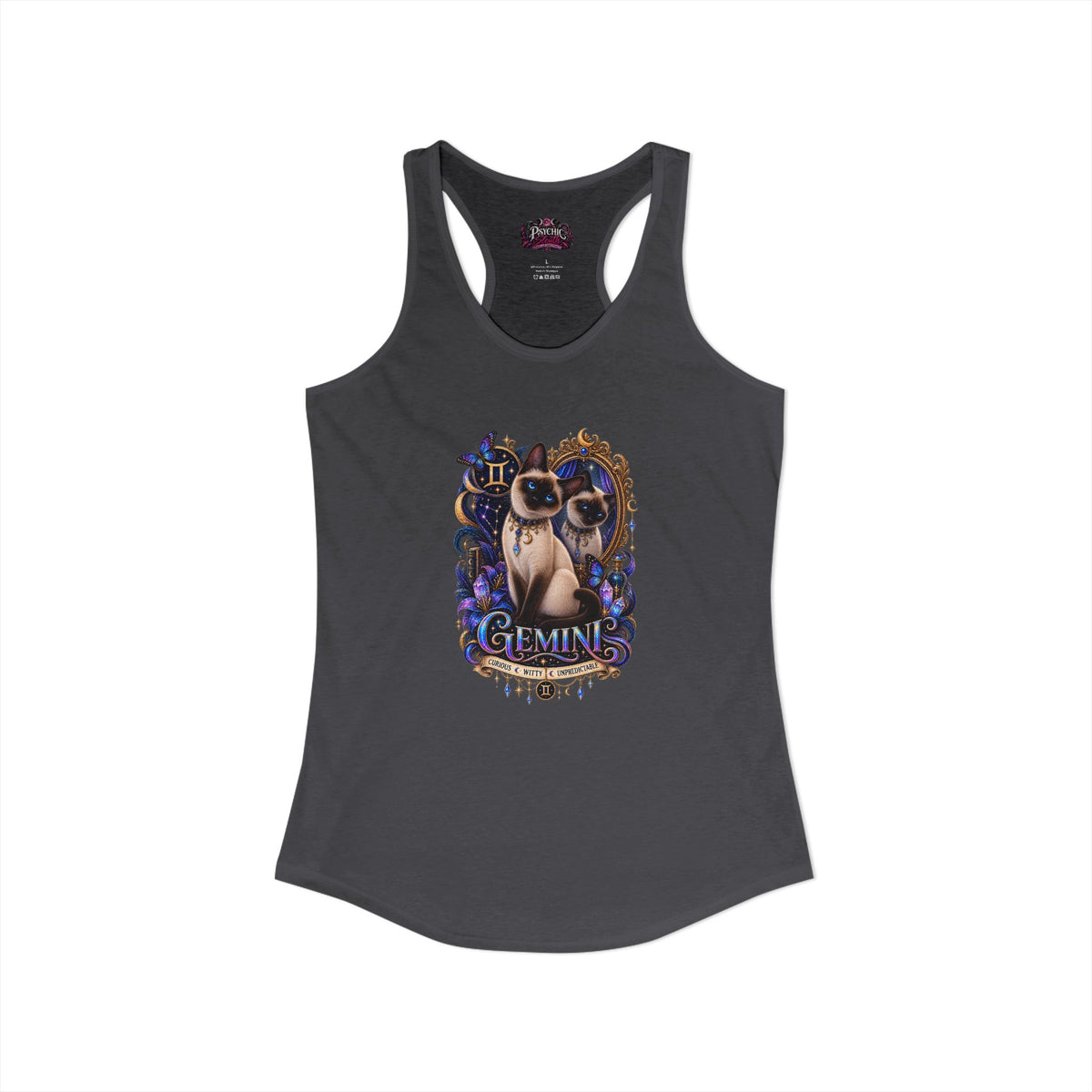 Gemini Siamese Cat Zodiac Tank- Celestial Astrology Cat Lover Tank