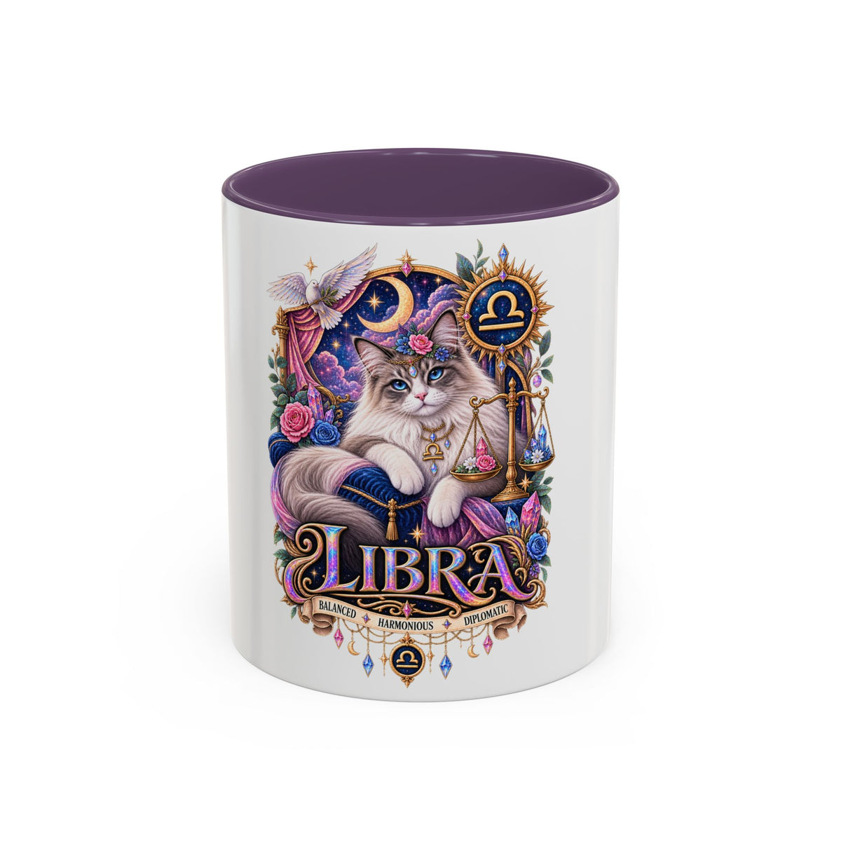 Libra Persian Cat Accent Coffee Mug — Zodiac Horoscope Gift (11/15oz)