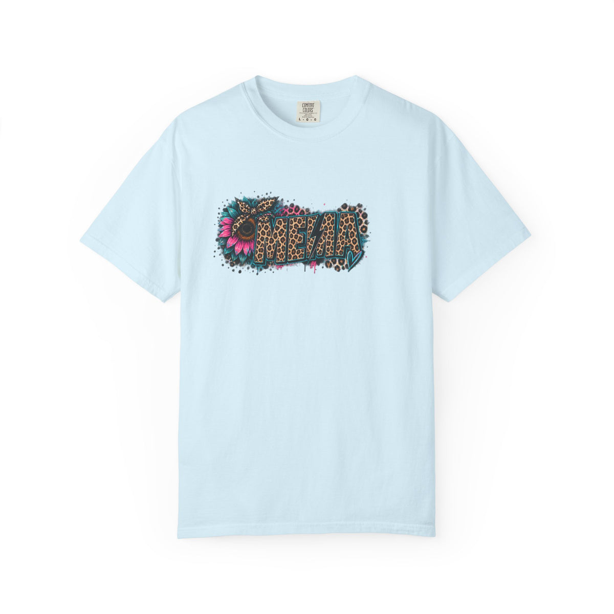 MEMA Leopard Floral Logo T-Shirt — Vintage Animal Print Graphic Tee