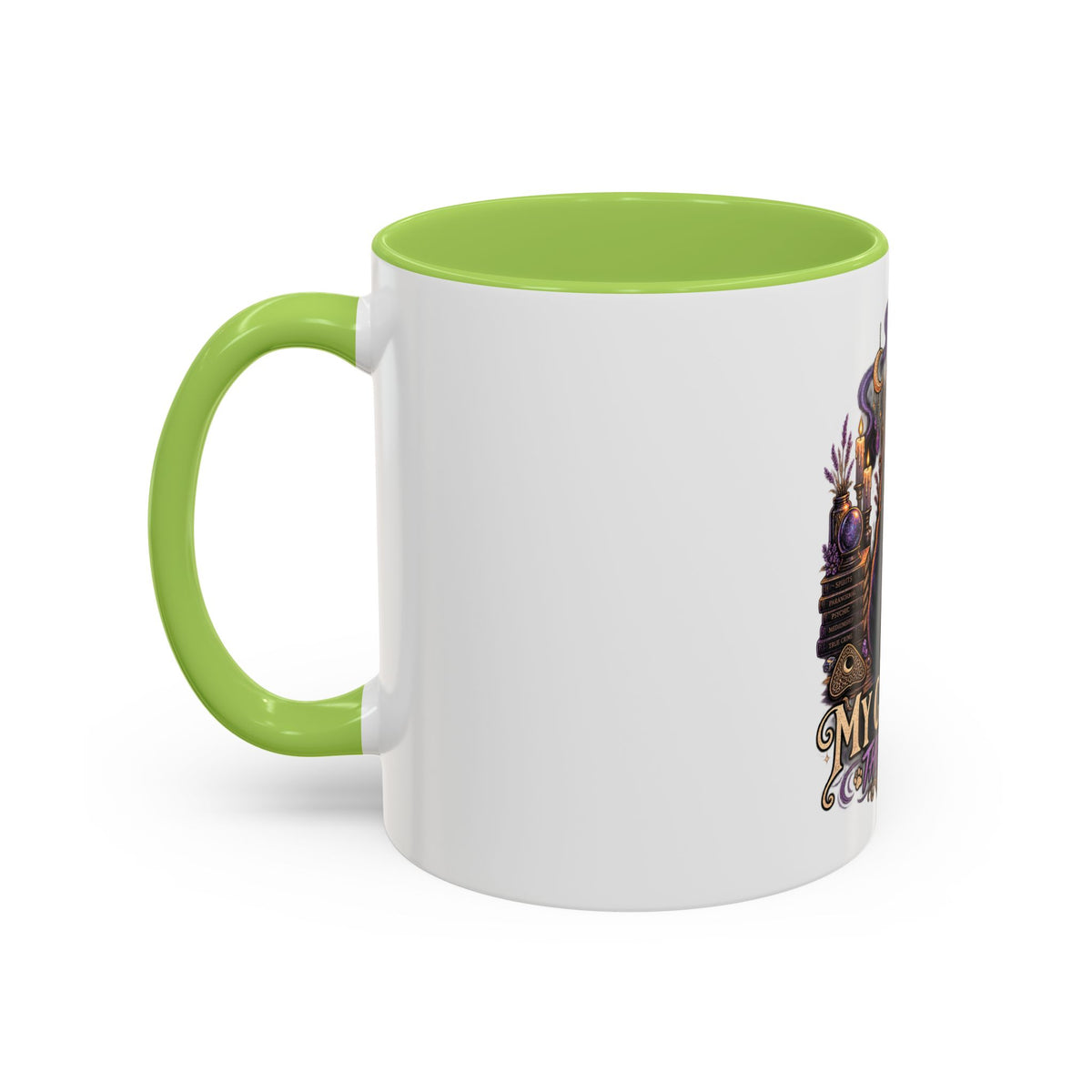 My Cat Sees Them Too Accent Coffee Mug – Halloween Cat & Ghost 11/15oz