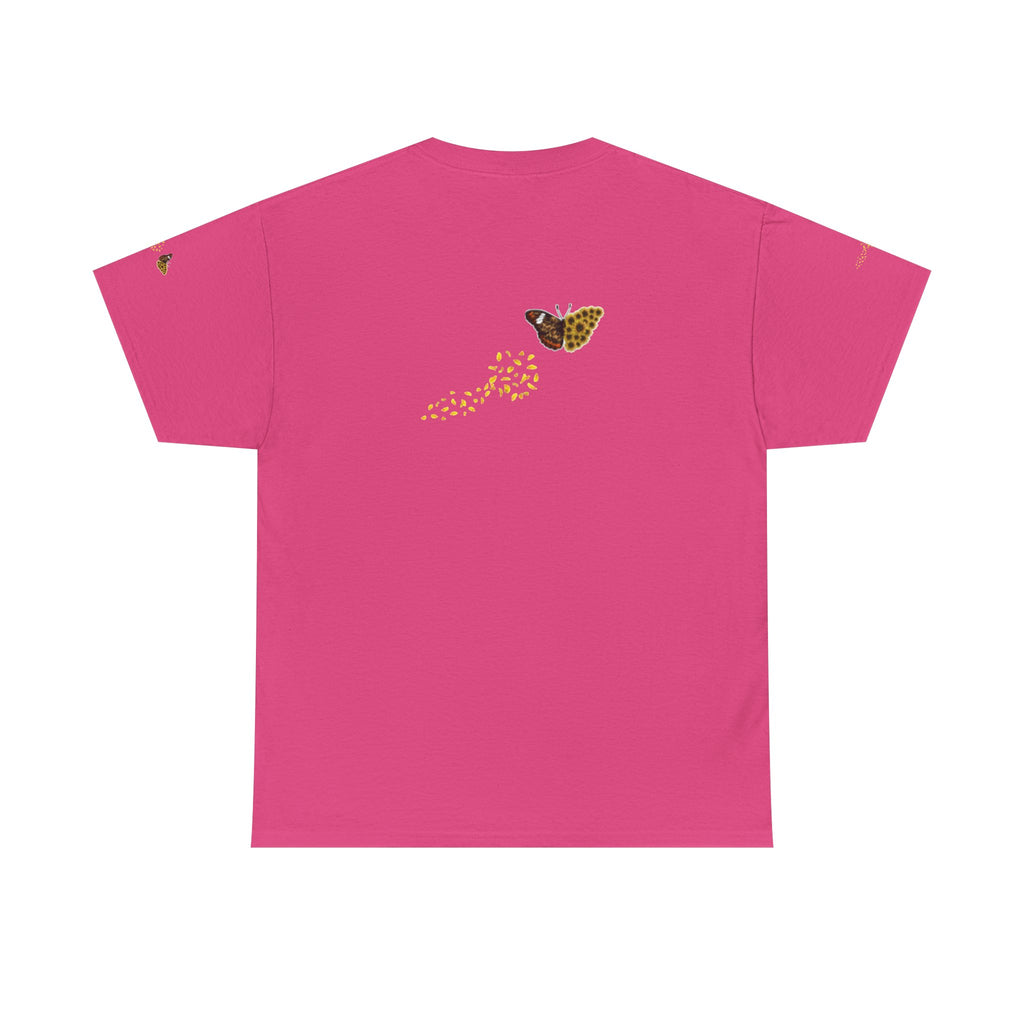 Sunflower Kitten Tee | Butterfly Accent, Floral Cat Shirt