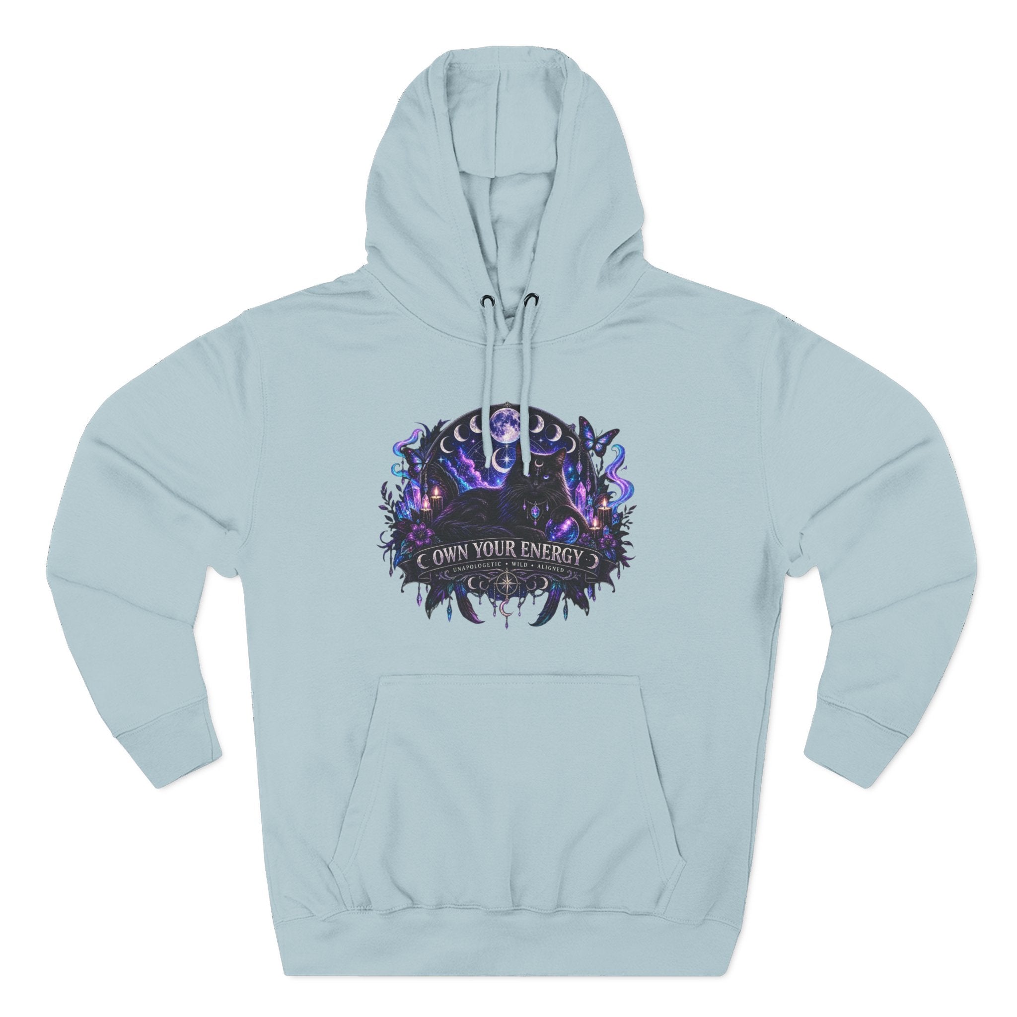 Mystical Black Cat Fleece Hoodie