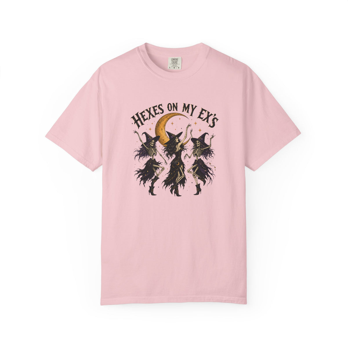 Witches and skeleton Graphic T-Shirt — "Hexes On My Ex's" Moon Witch Tee