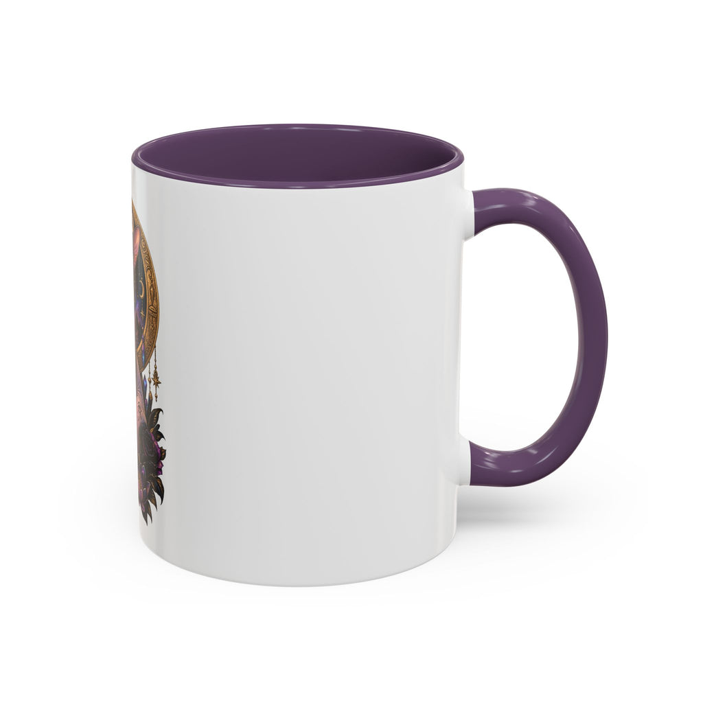 Mystic Sphynx Cat Coffee Mug — Magical Moon & Floral Accent (11/15 oz)