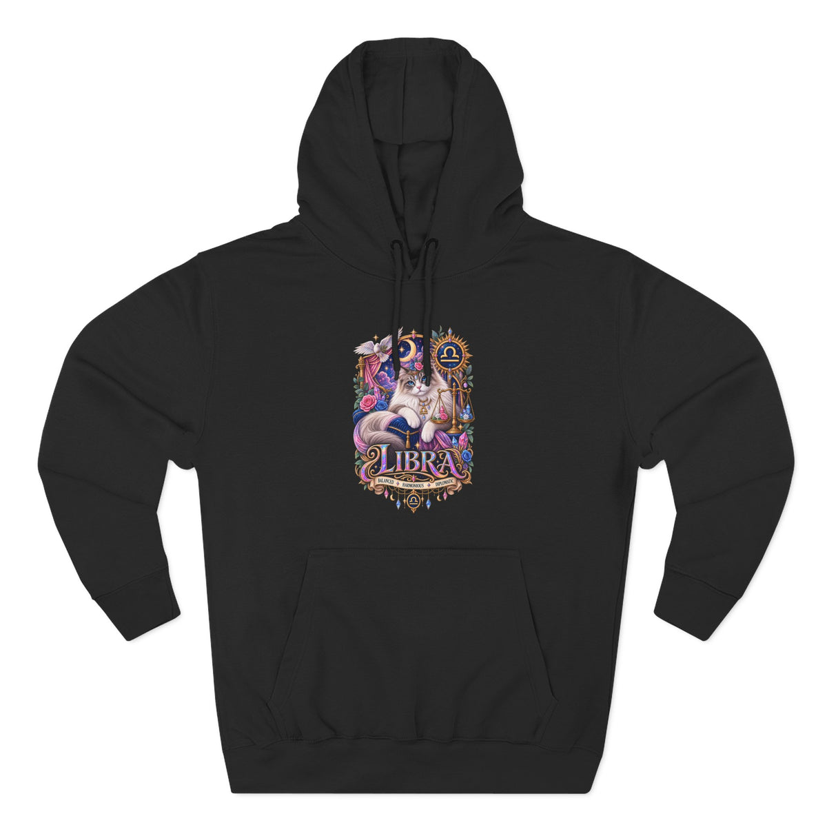Libra Zodiac Hoodie — Persian Artistic Astrological Sign Sweatshirt