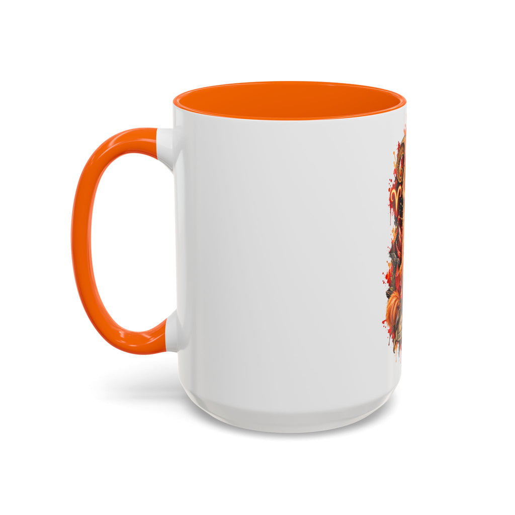 Aries Orange Tabby Cat Zodiac Coffee Mug – Cute Orange Tabby Astrology Accent Mug (11/15 oz)
