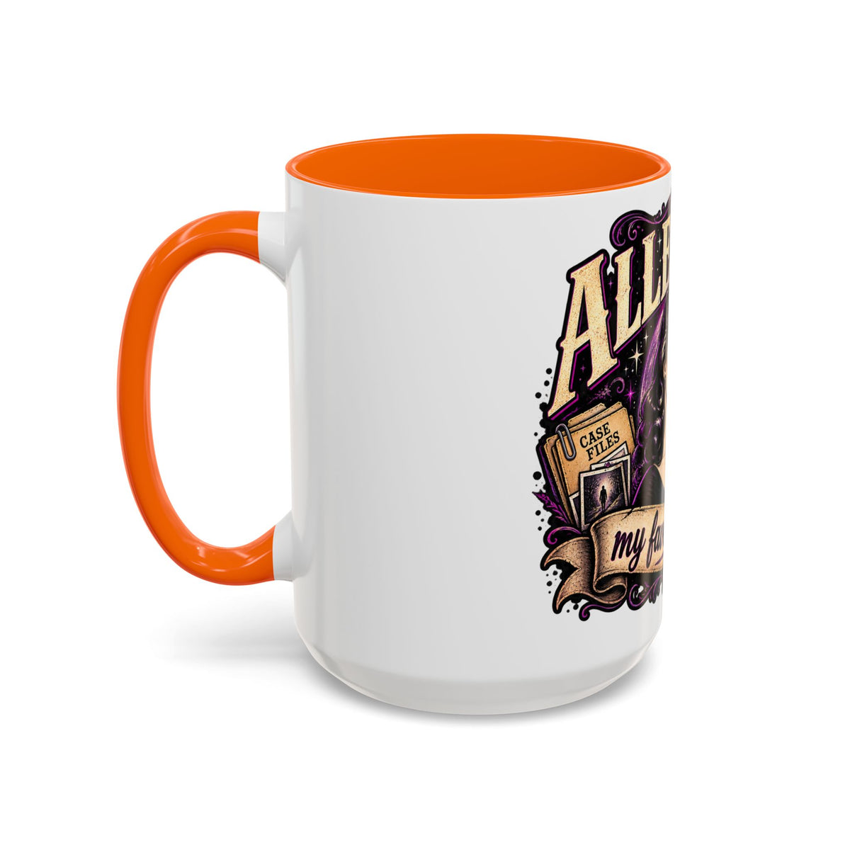 Allegedly Coffee Mug — Retro Pinup Mystery Design