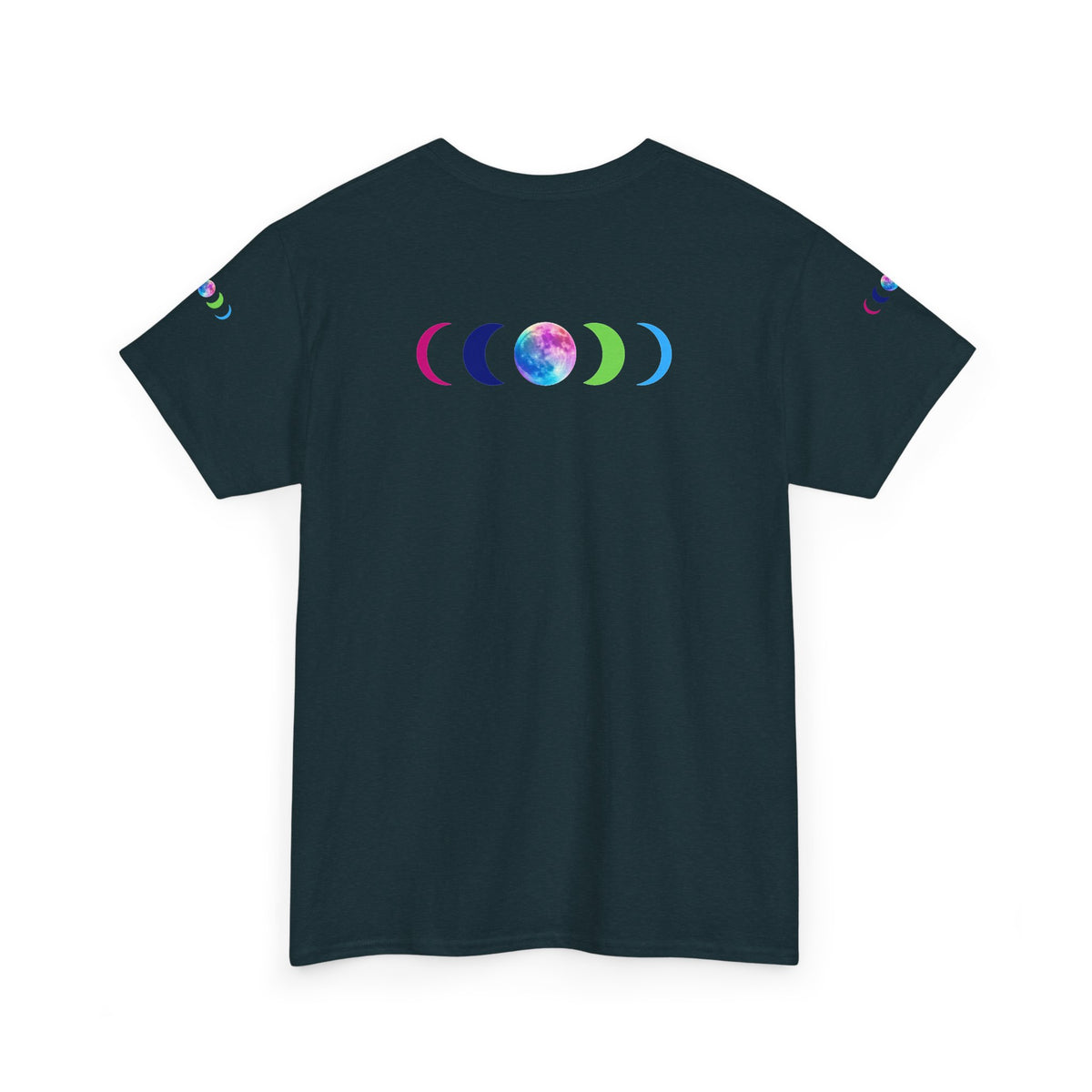 Wolf Moon T‑Shirt — Rainbow Celestial Wolf Graphic Tee