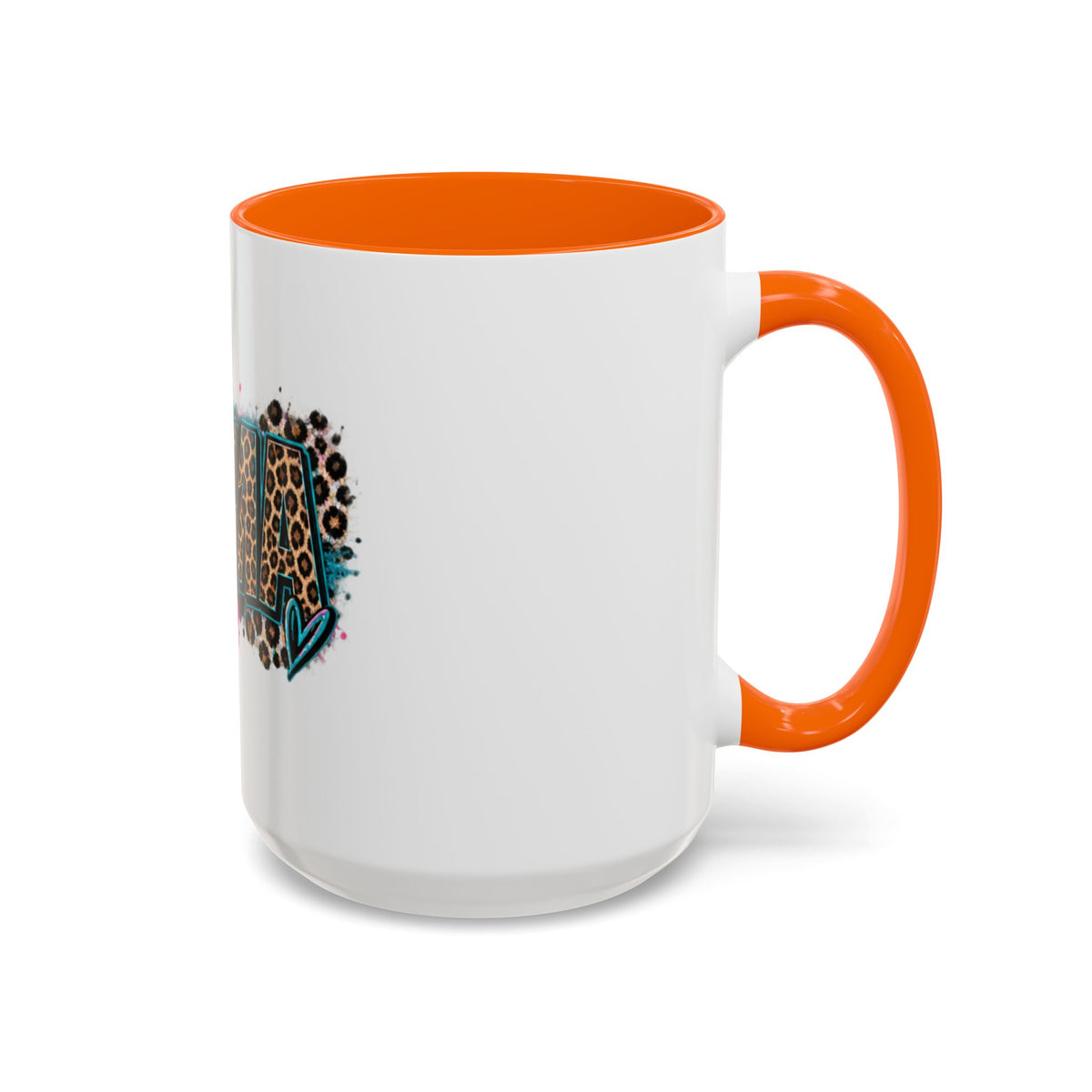 Leopard Print 'Mema' Accent Coffee Mug — Bold Animal Print Ceramic Mug- Mema Gift