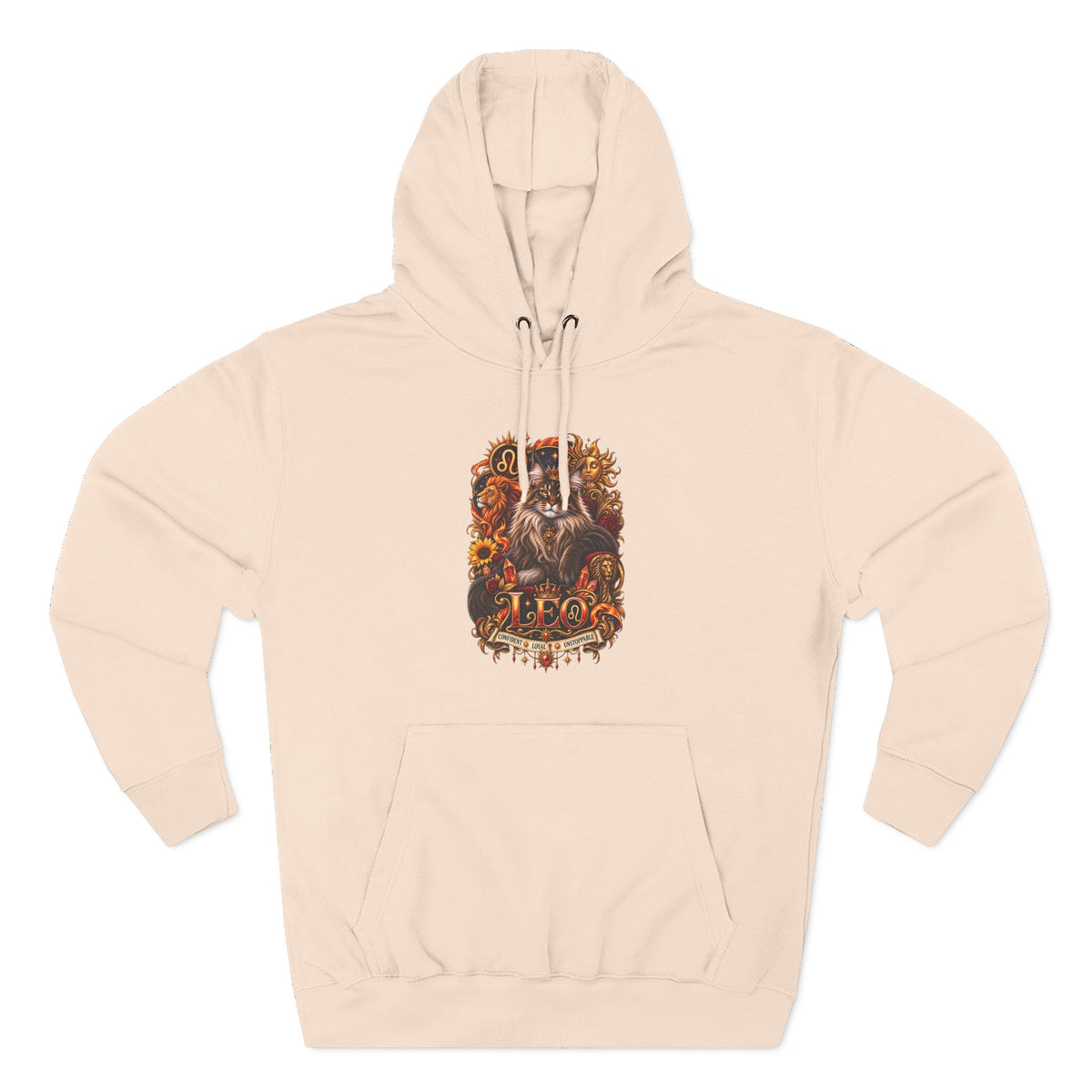 Leo Maine Coon Zodiac Hoodie — Mystical Celestial Cat Astrology Design