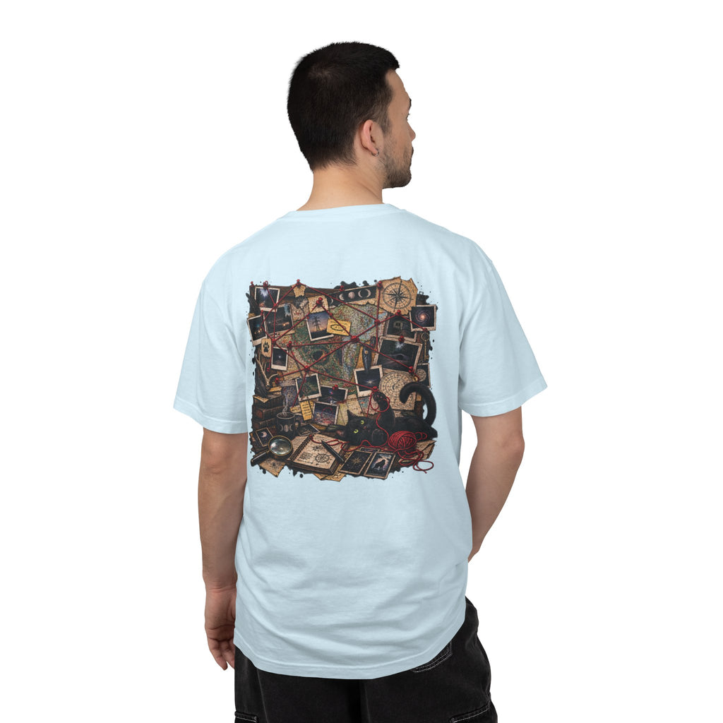 Mystery Evidence Board T-Shirt — Crime Scene Collage Graphic Tee
