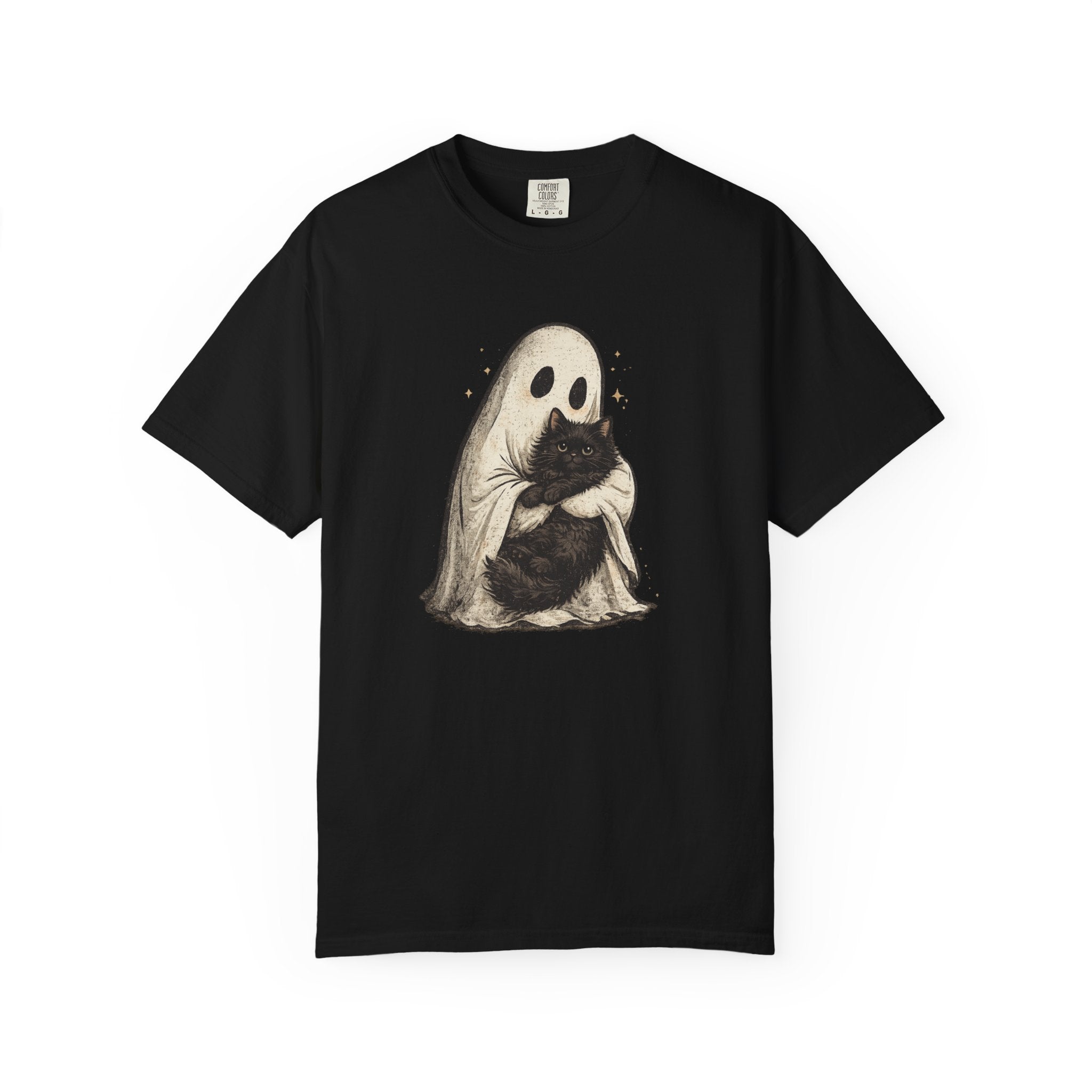 Ghost Hug T-Shirt — Cute Ghost Holding Cat Graphic Tee