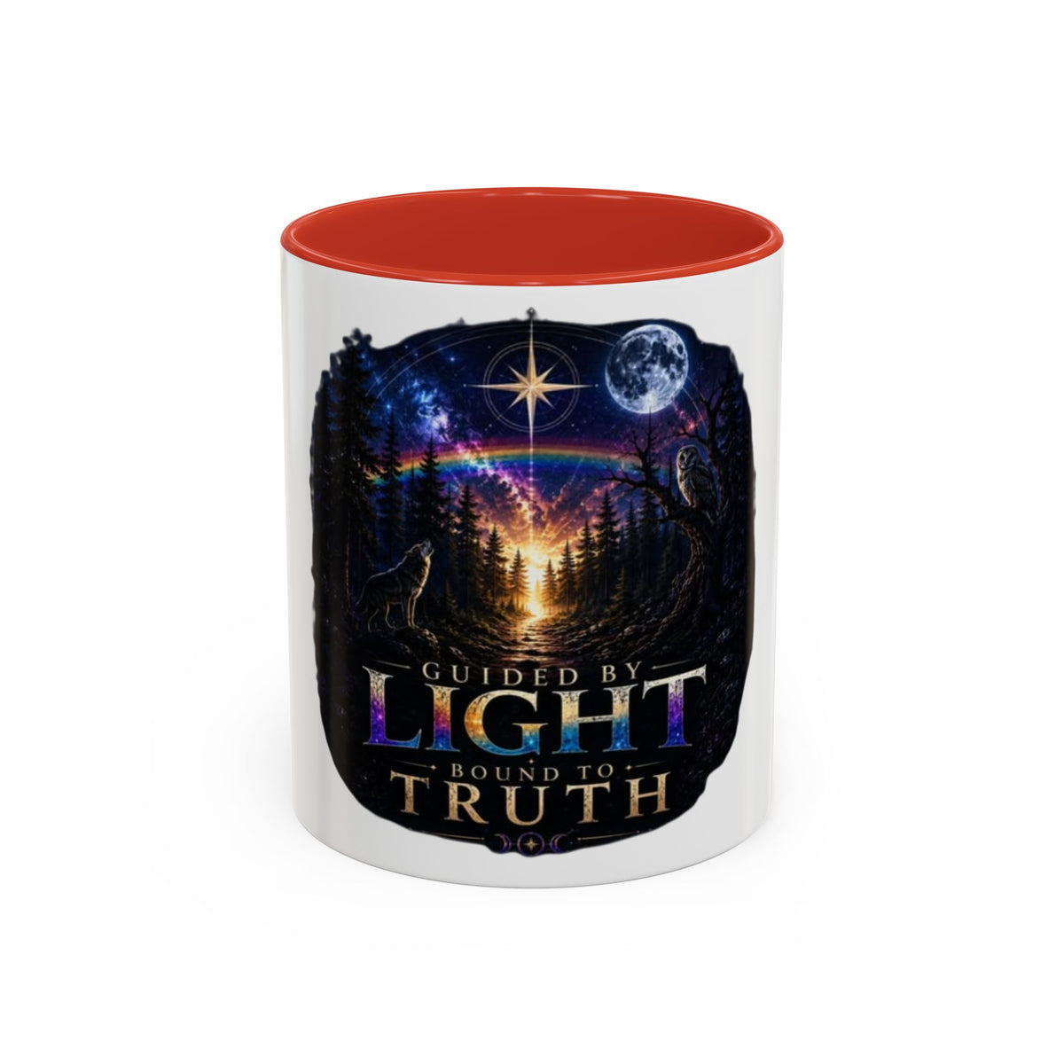 Guided by Light Coffee Mug — Inspirational Nature Moonrise Design (11/15oz) Advocacy mug