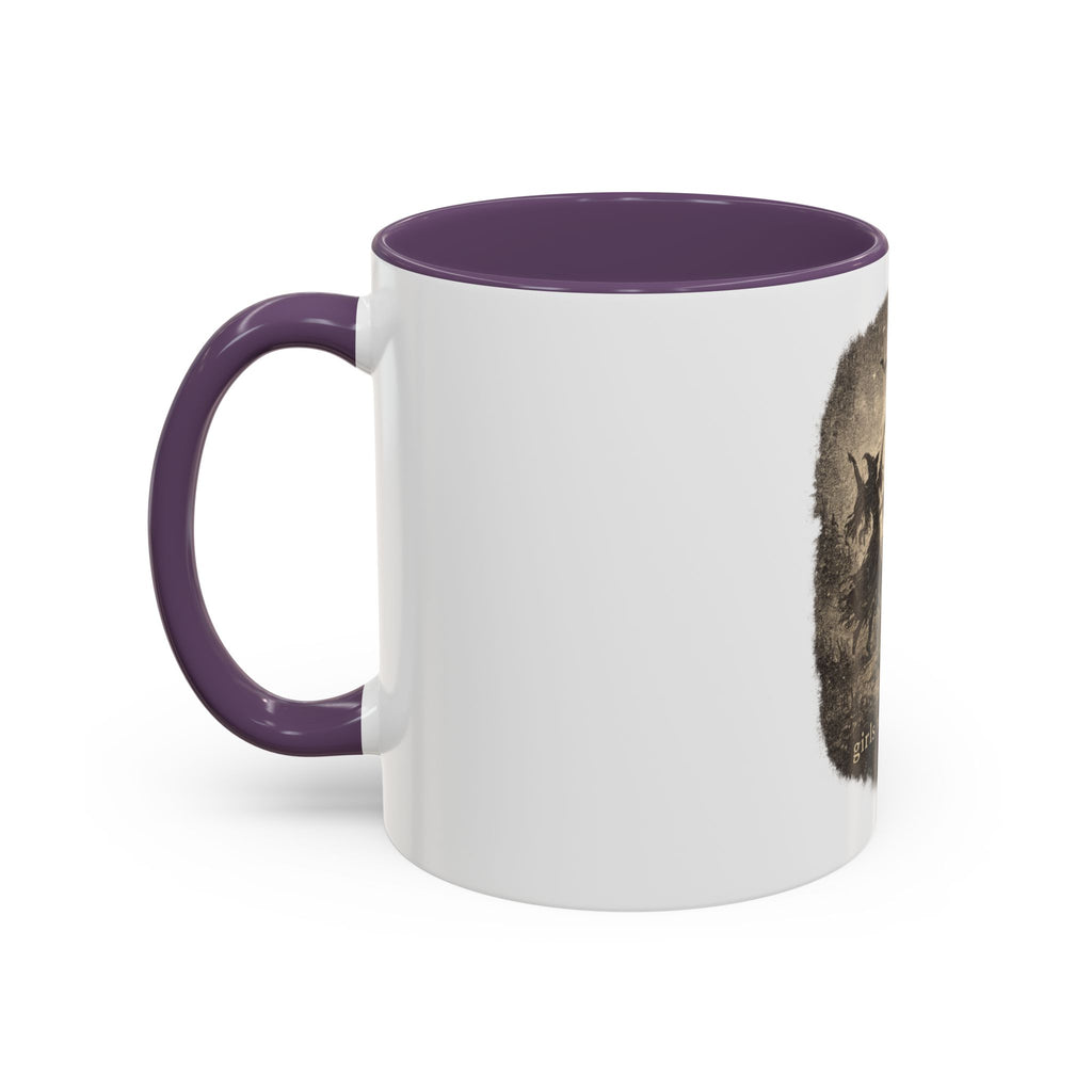 Witch Circle Coffee Mug — "Girls Will Be Girls" Vintage Halloween Accent Mug