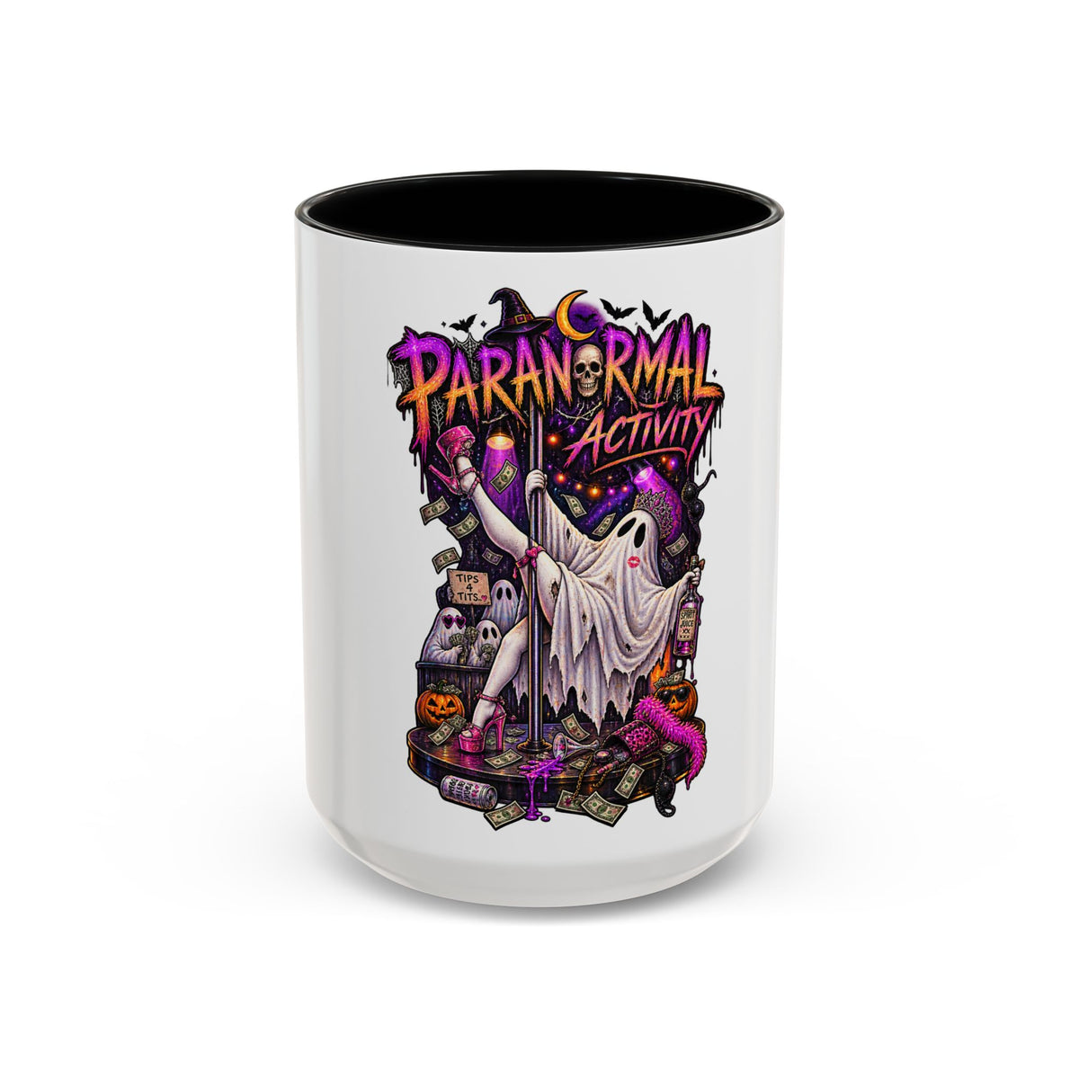 Coffee Mug — 'Paranormal Activity' Ghost Pole Dancing Halloween Accent Mug (11/15oz)