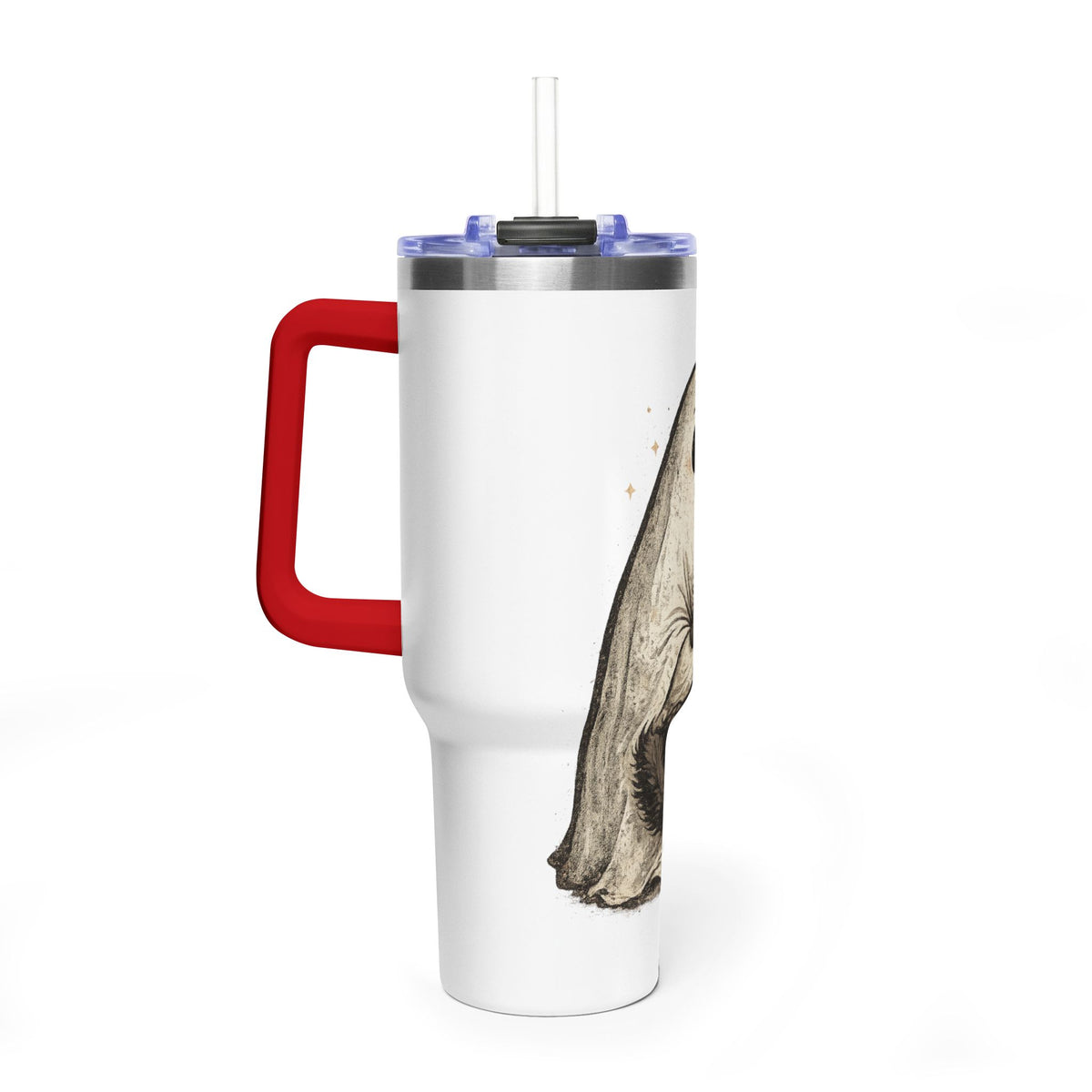 40oz Tumbler — Cute Ghost Hugging Black Cat Thermal Cup