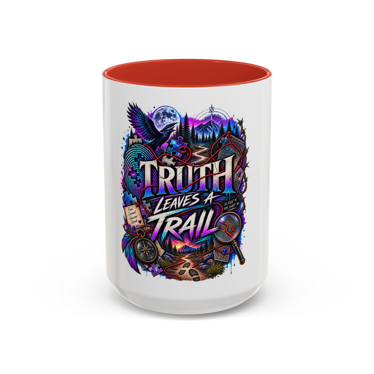 Truth Leaves a Trail Coffee Mug — Mystery Detective Noir Design (11/15 oz)