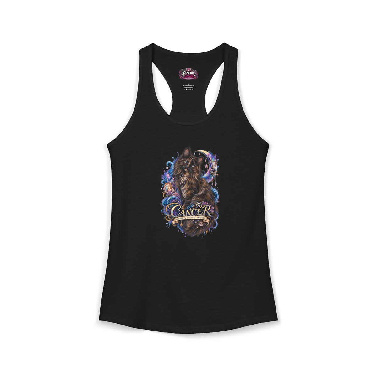 Cancer Zodiac Tortoiseshell Cat  Tank- Celestial Astrology Cat Lover Tank