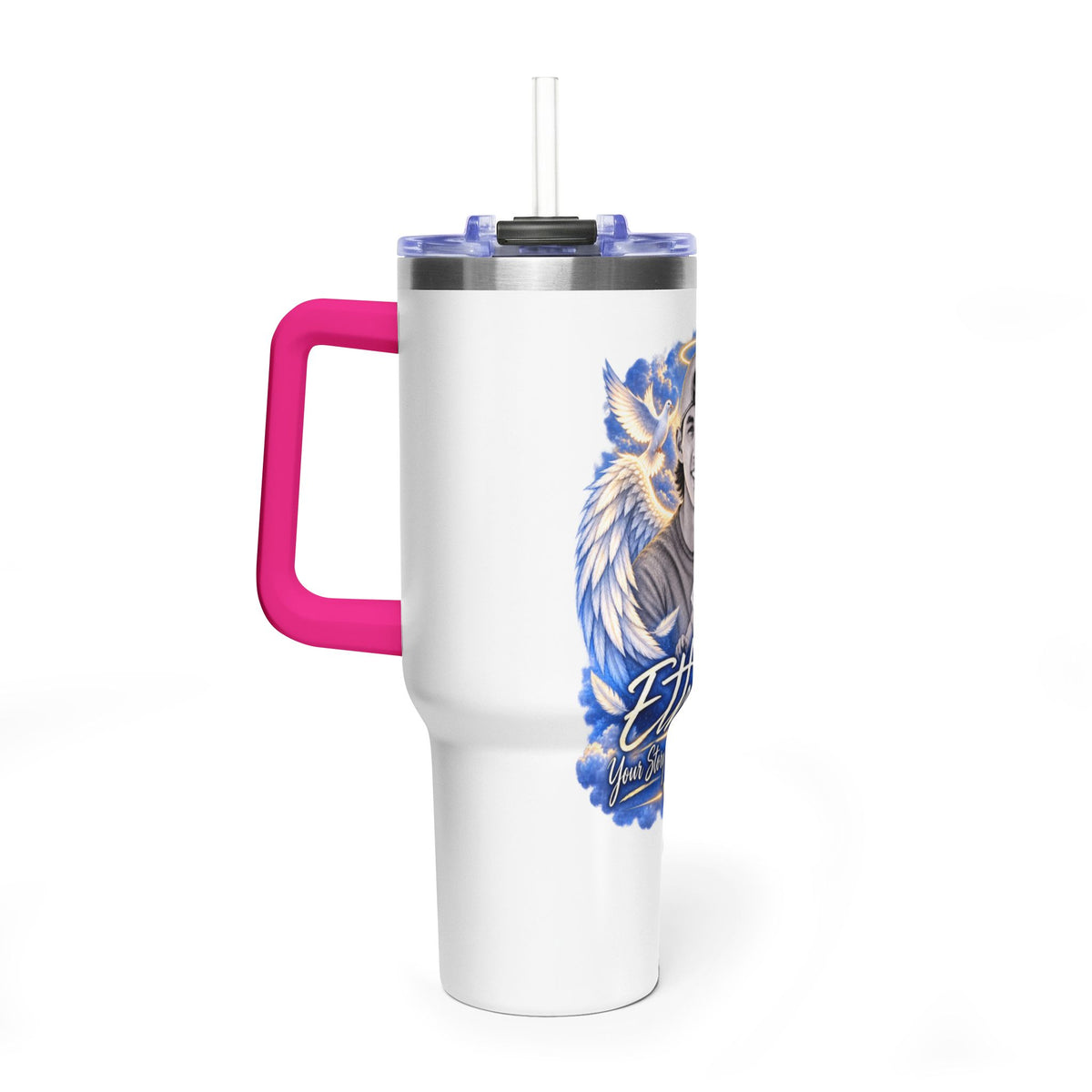 Memorial 40oz Tumbler — Personalized 'Ethan' Angel Wings Keepsake