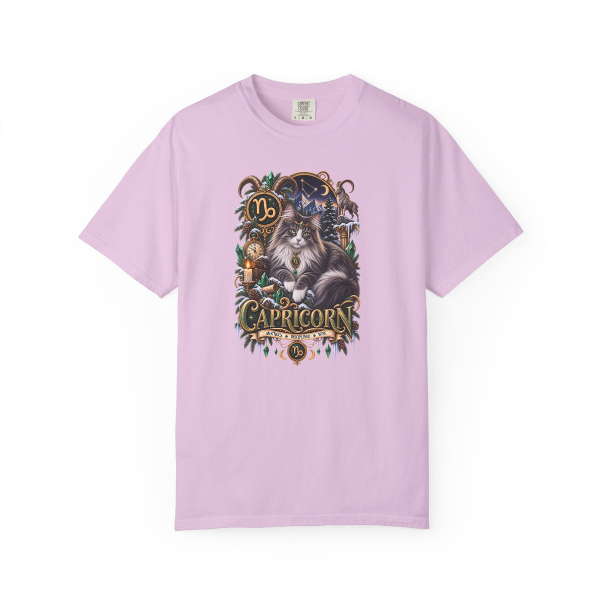 Capricorn Zodiac Norwegian Mountain Cat T-Shirt — Astrological Horoscope Tee